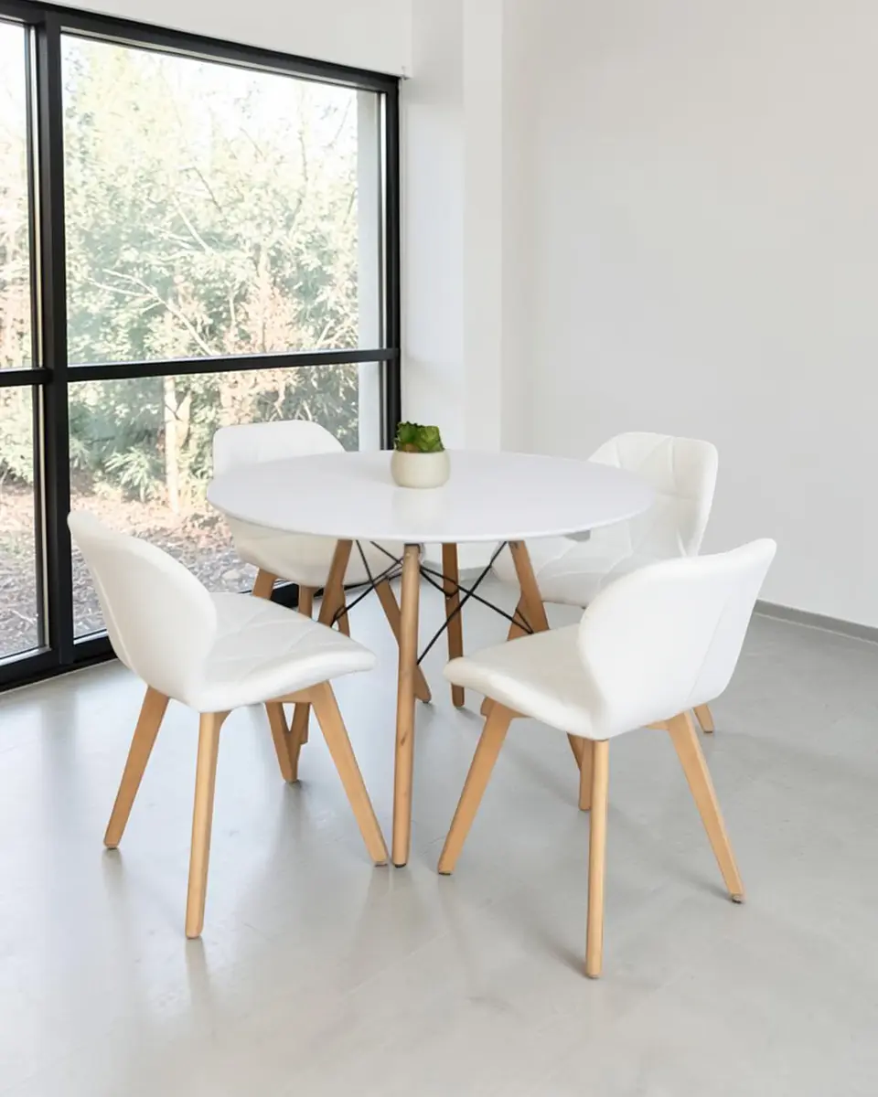 Comedor Redondo Melamina Eames con Sillas Radar Fiori  8