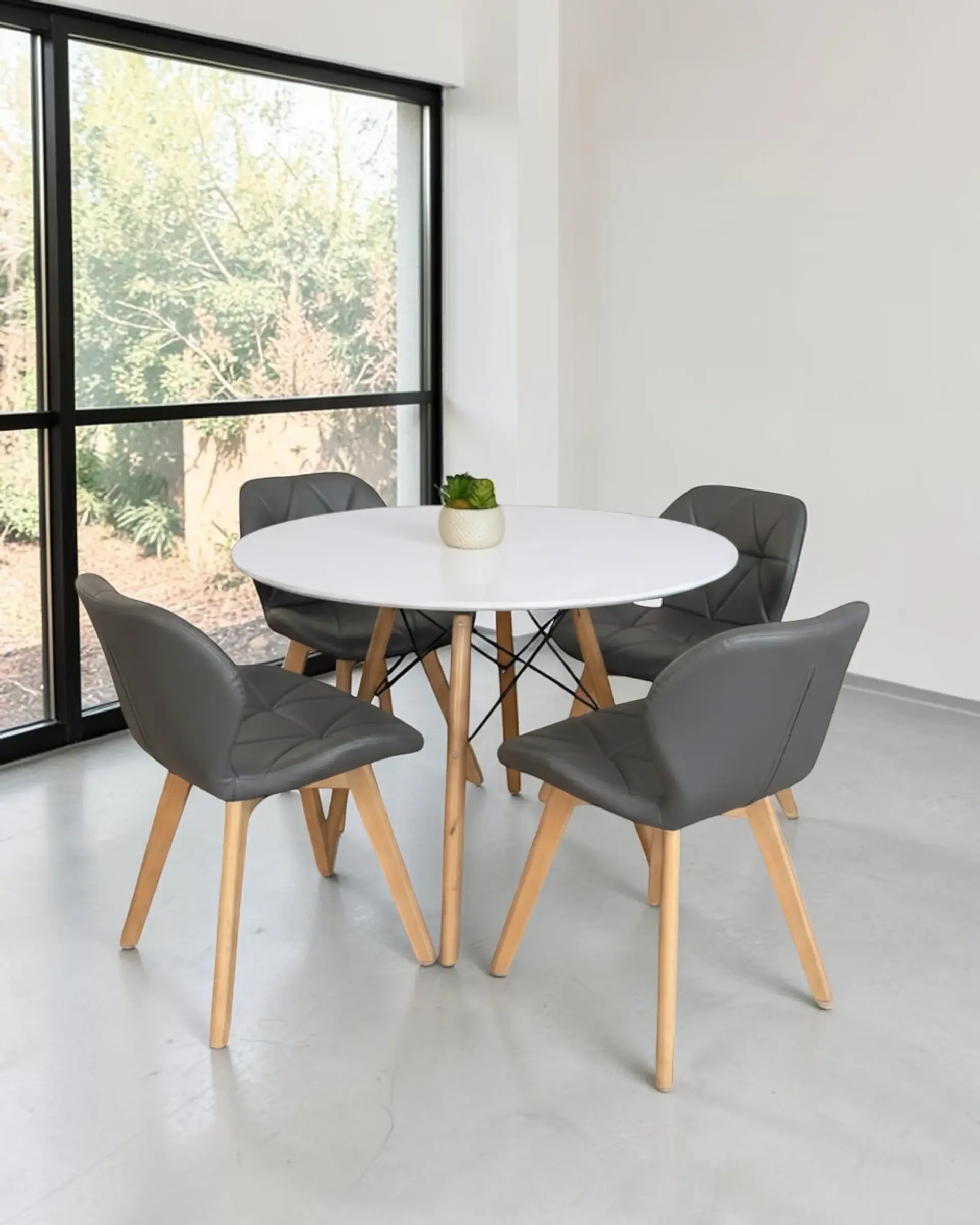 Comedor Redondo Melamina Eames con Sillas Radar Fiori  9