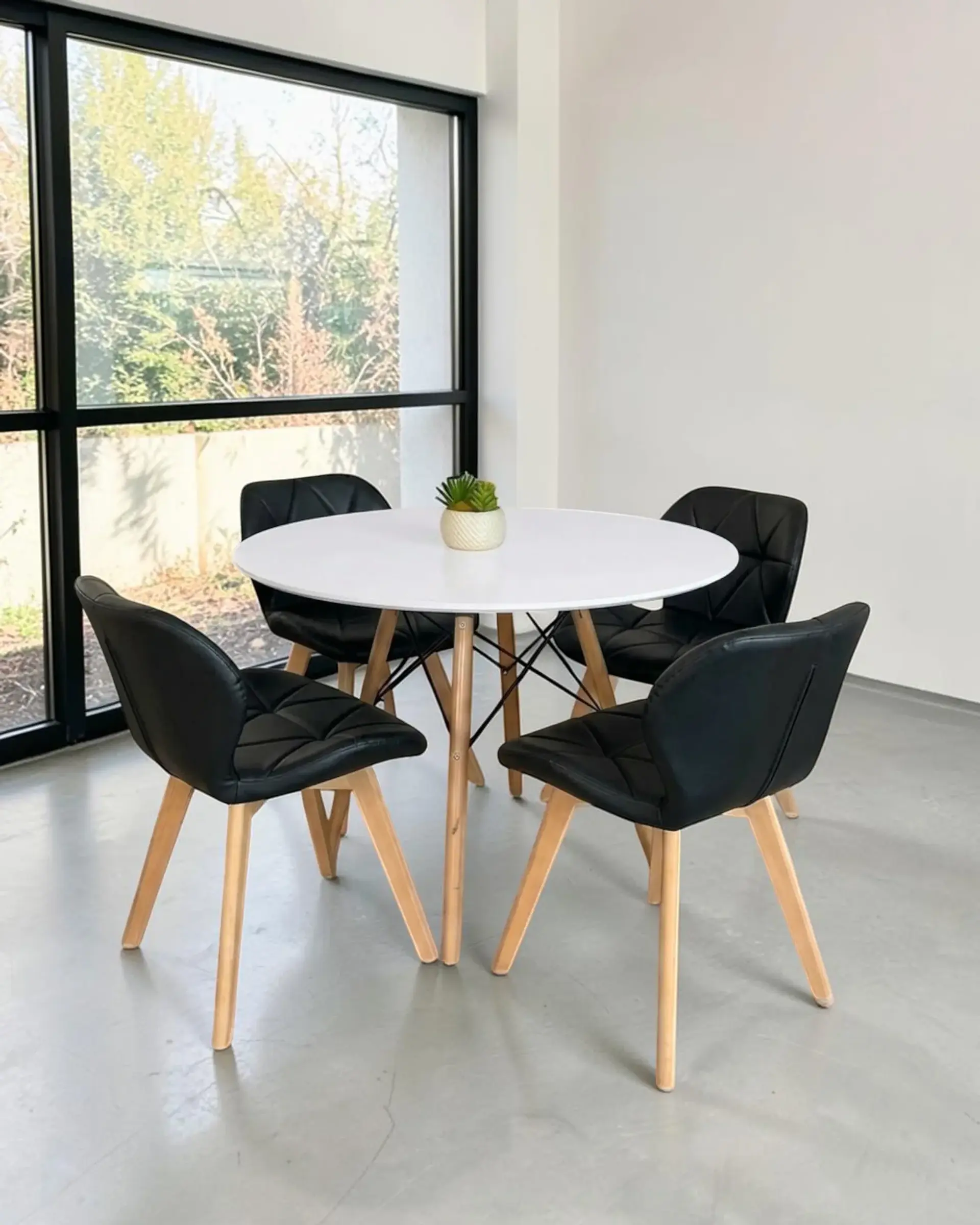 Comedor Redondo Melamina Eames con Sillas Radar Fiori  10