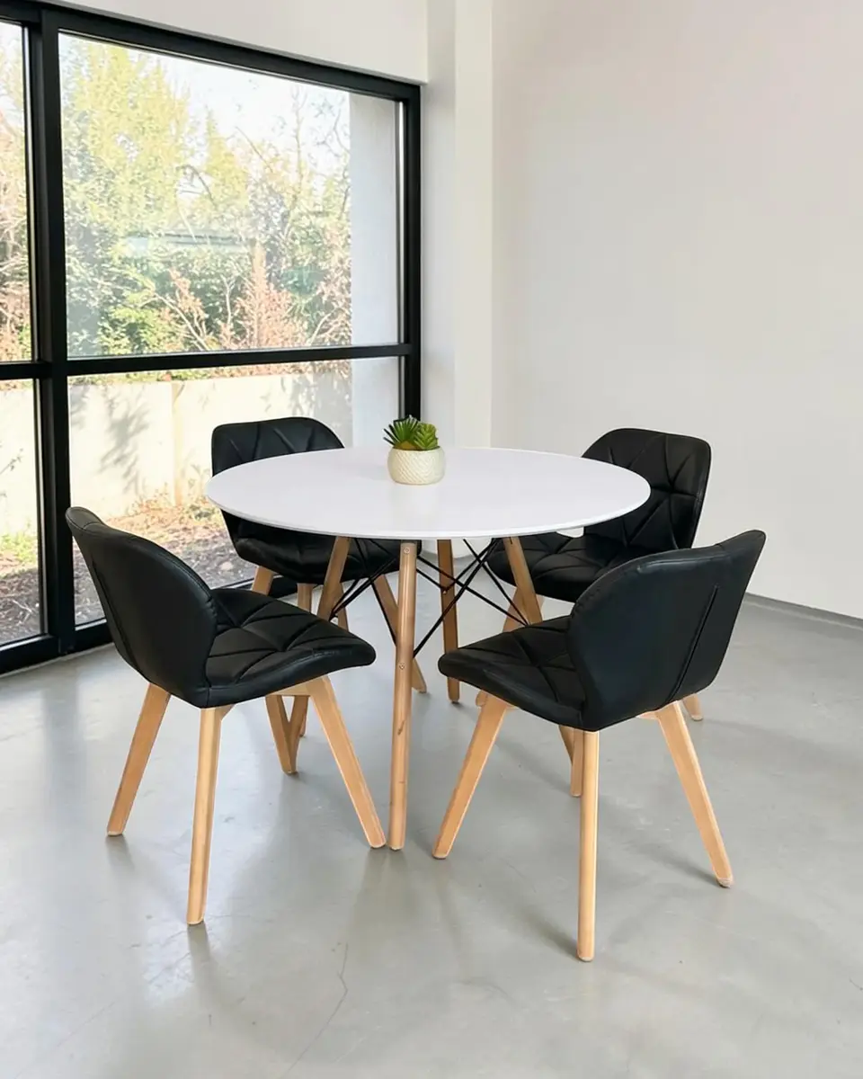 Comedor Redondo Melamina Eames con Sillas Radar Fiori  10