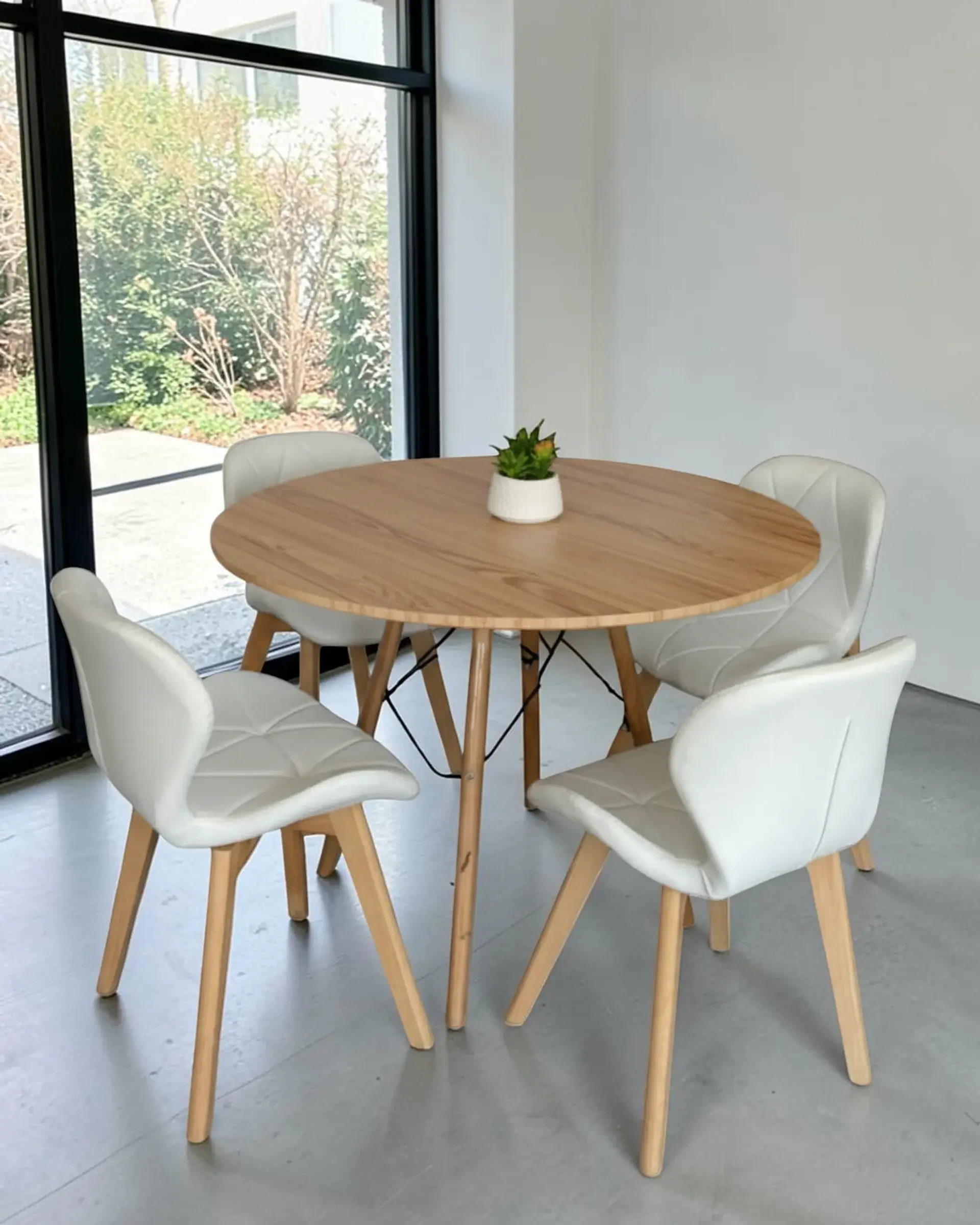 Comedor Redondo Melamina Eames con Sillas Radar Fiori  4