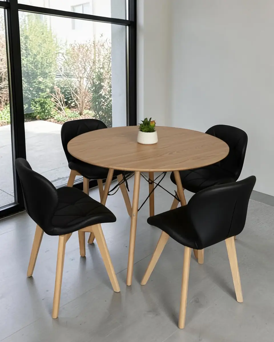 Comedor Redondo Melamina Eames con Sillas Radar Fiori  11