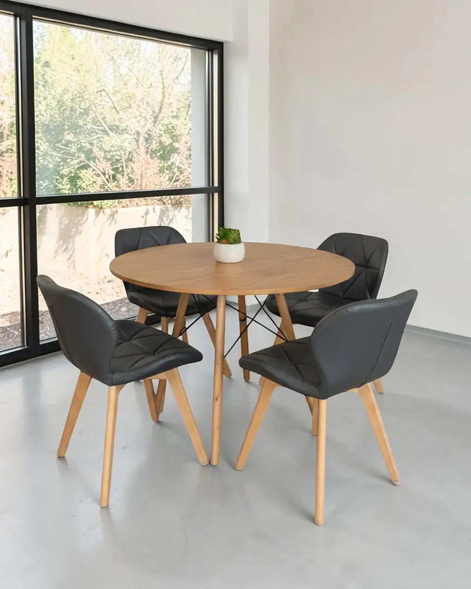 Comedor Redondo Melamina Eames con Sillas Radar Fiori  13