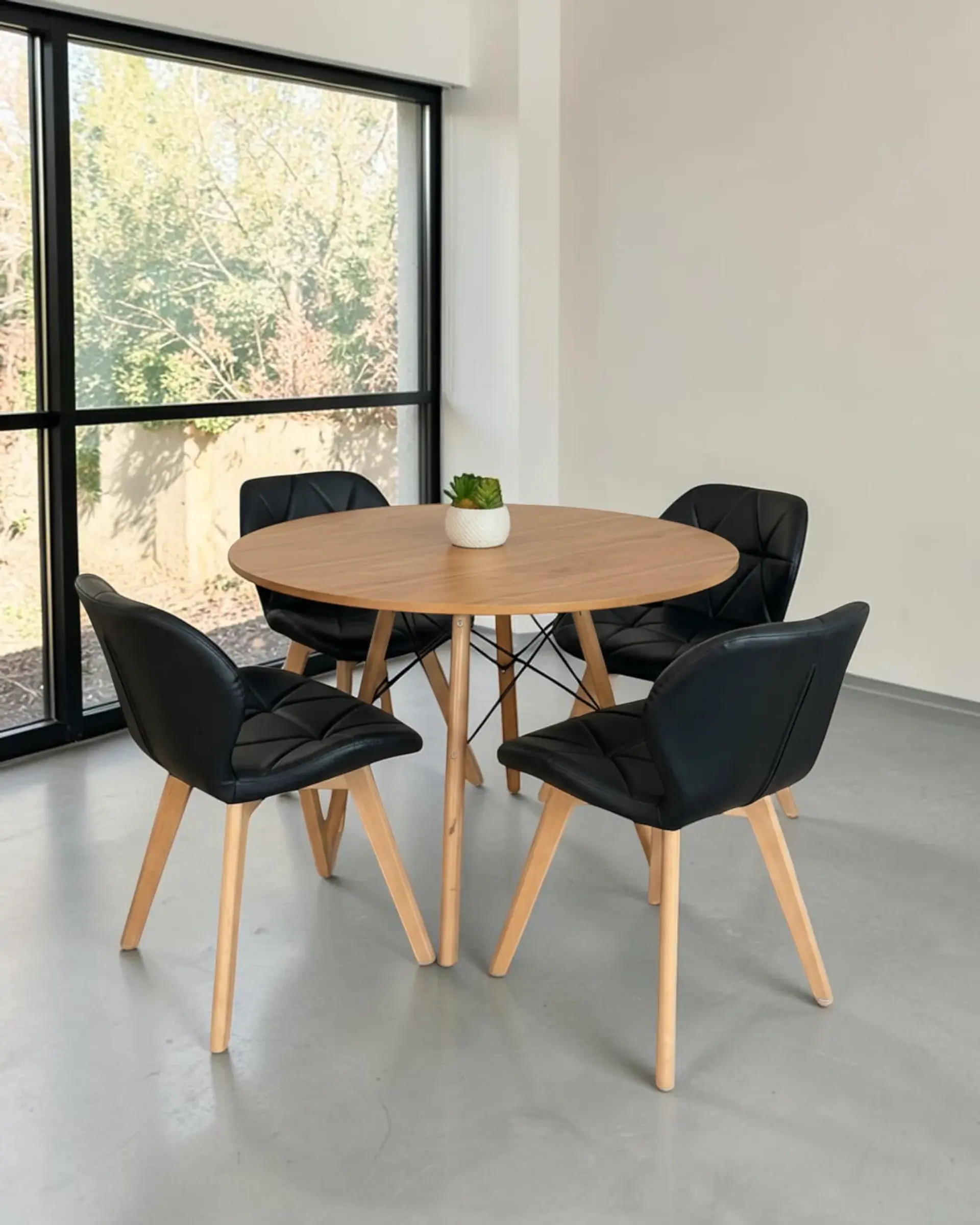Comedor Redondo Melamina Eames con Sillas Radar Fiori  14