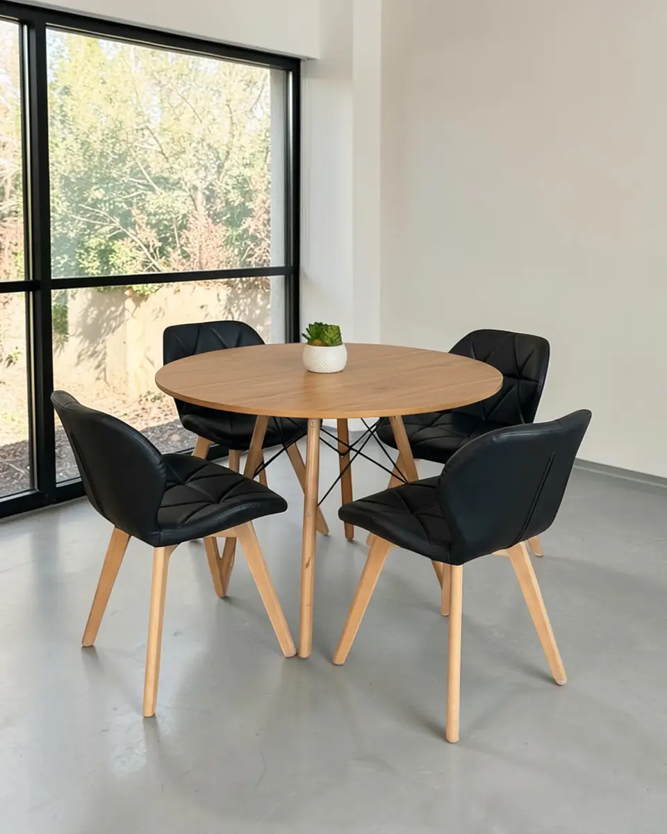 Comedor Redondo Melamina Eames con Sillas Radar Fiori  14