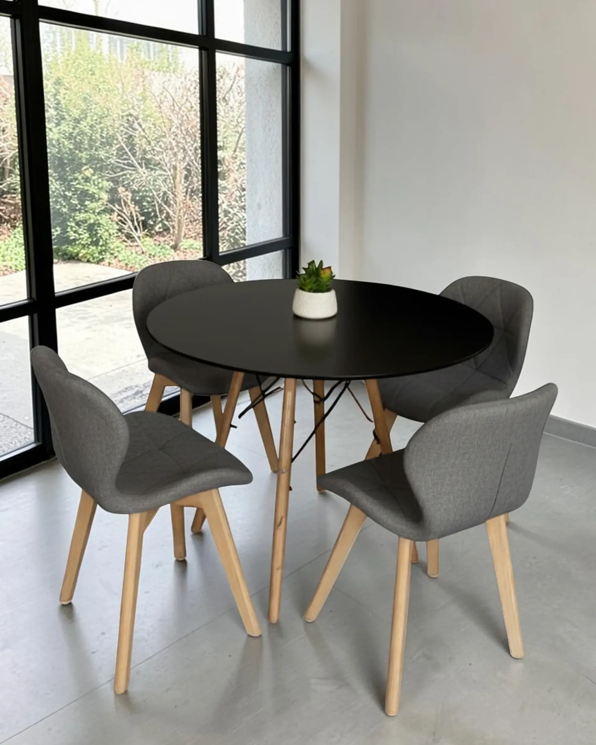 Comedor Redondo Melamina Eames con Sillas Radar Fiori  15