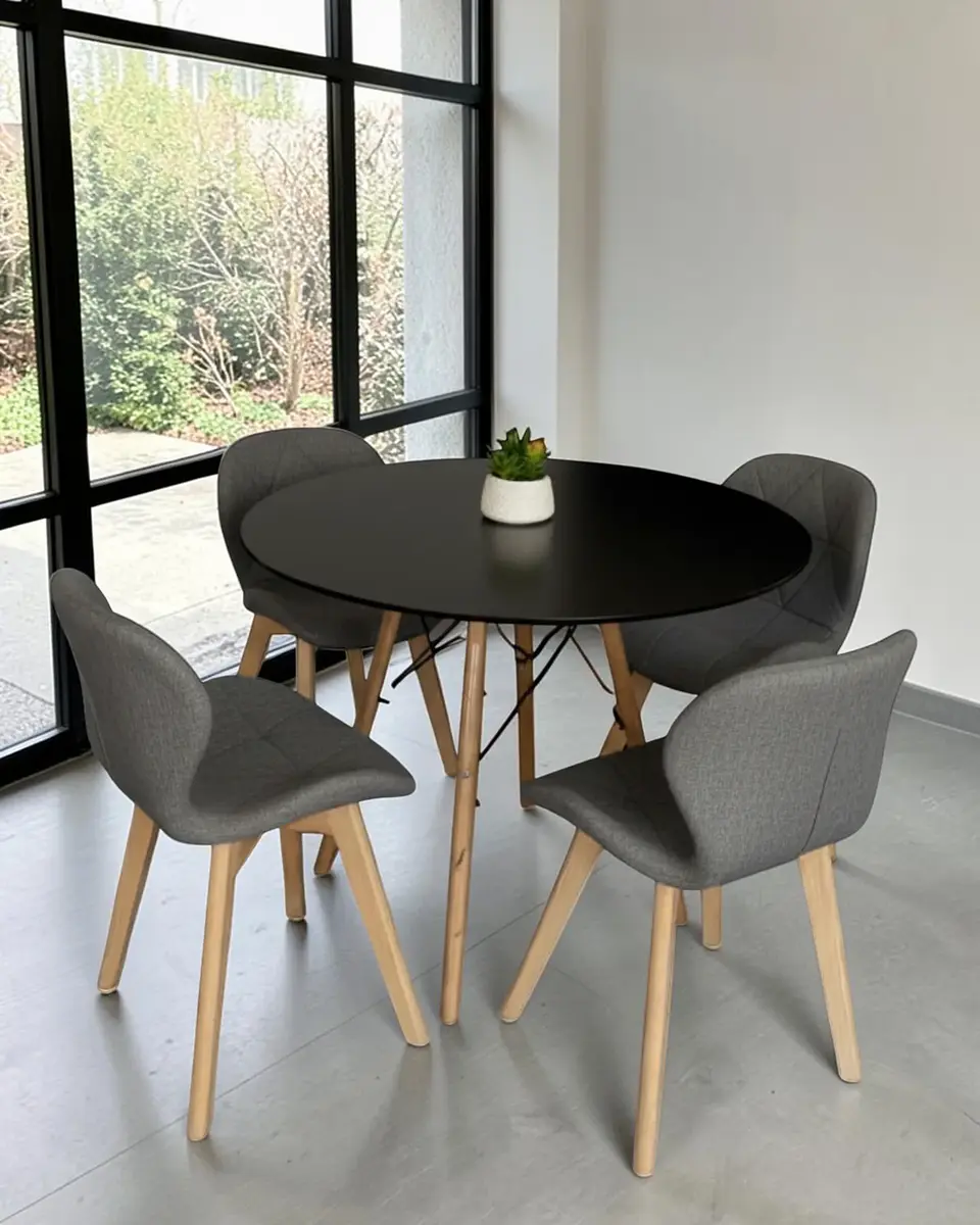 Comedor Redondo Melamina Eames con Sillas Radar Fiori  15