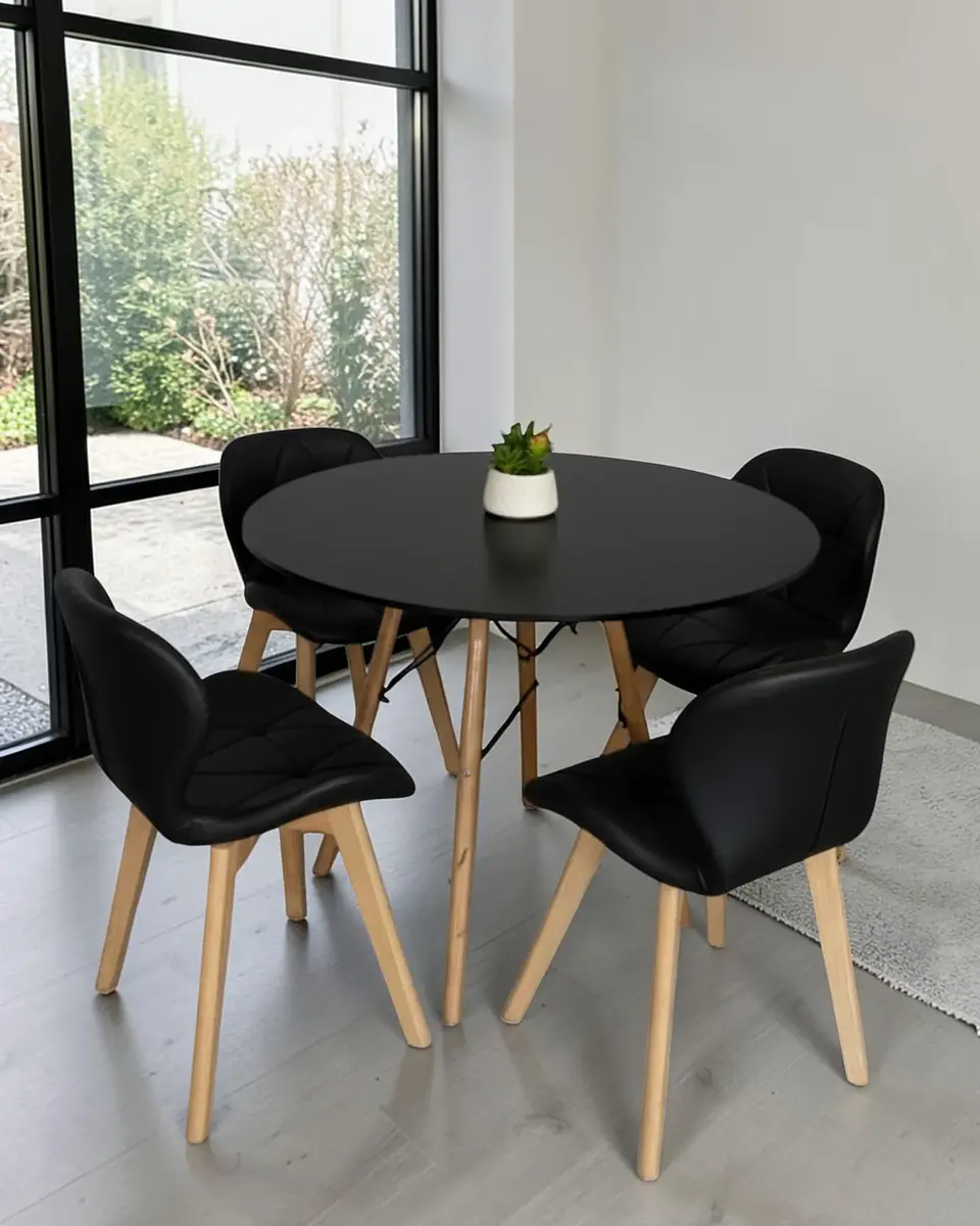 Comedor Redondo Melamina Eames con Sillas Radar Fiori  5