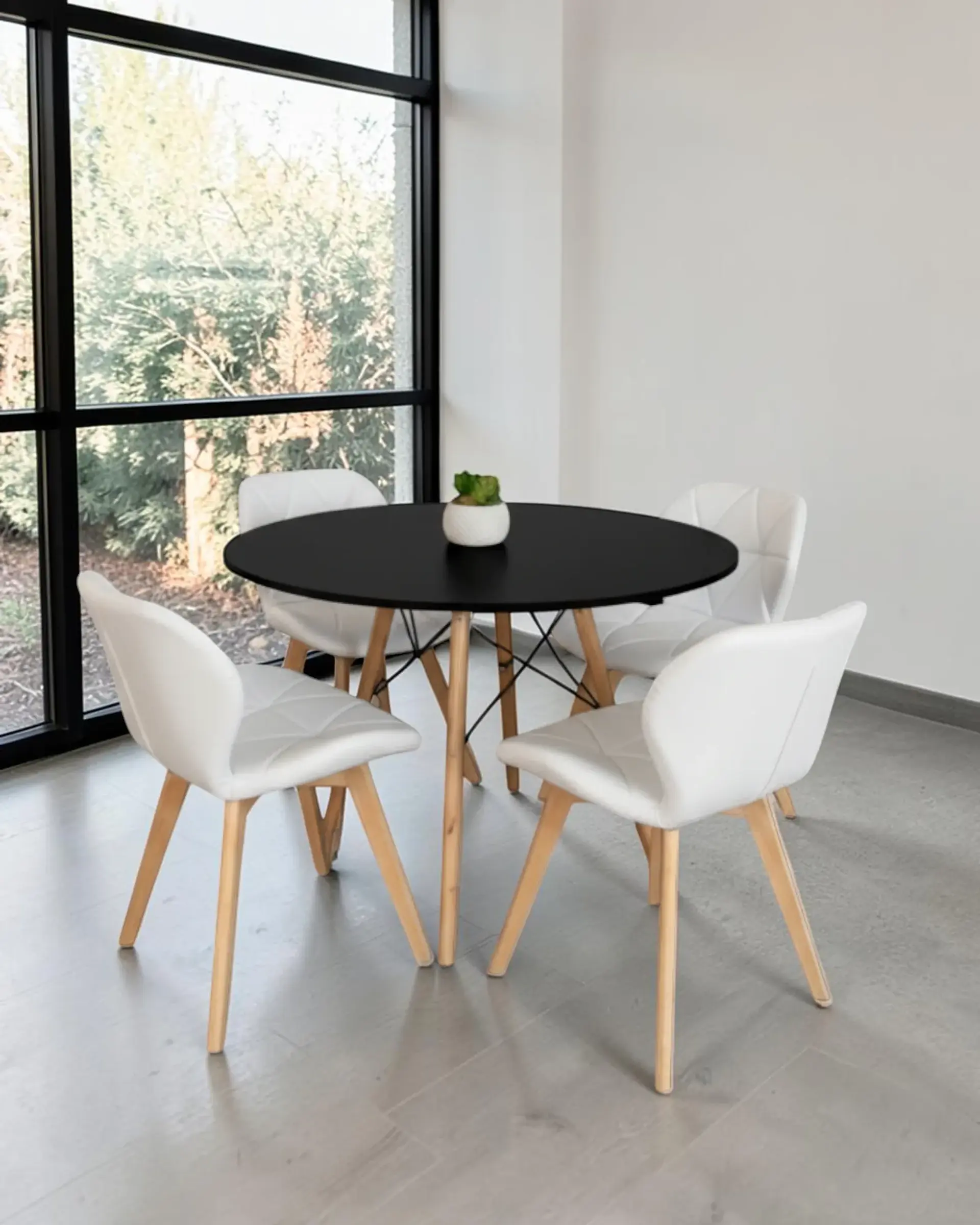 Comedor Redondo Melamina Eames con Sillas Radar Fiori  16
