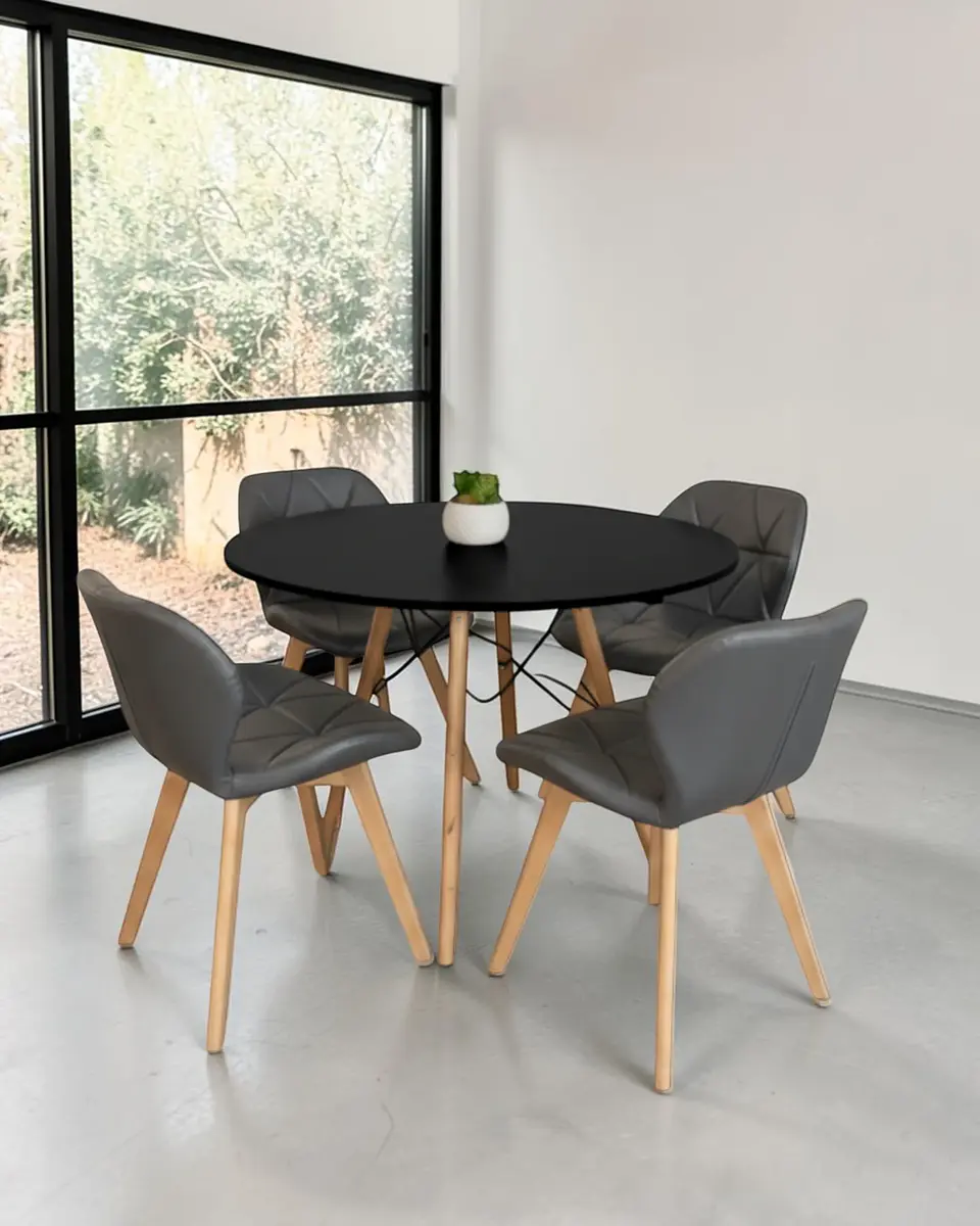 Comedor Redondo Melamina Eames con Sillas Radar Fiori  17