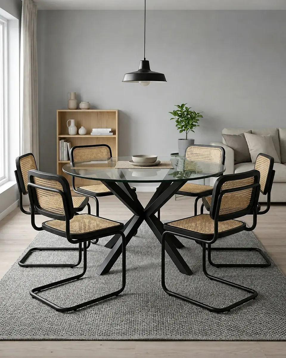 Comedor Redondo Madrid con Sillas Breuer Ratán 8