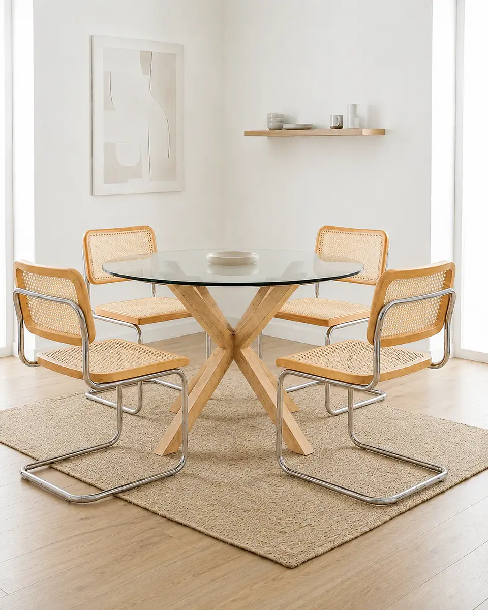 Comedor Redondo Madrid con Sillas Breuer Ratán 2