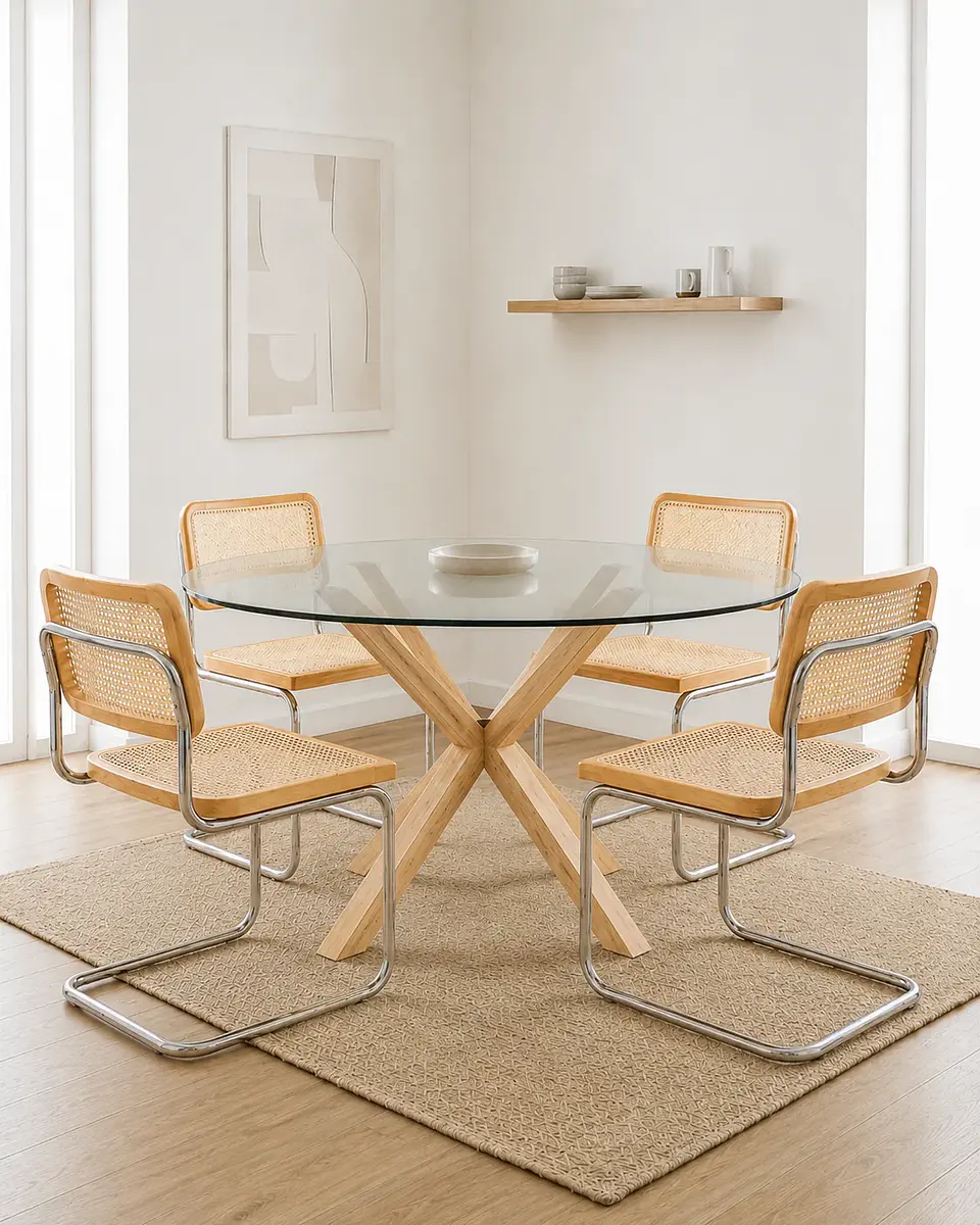 Comedor Redondo Madrid con Sillas Breuer Ratán 6
