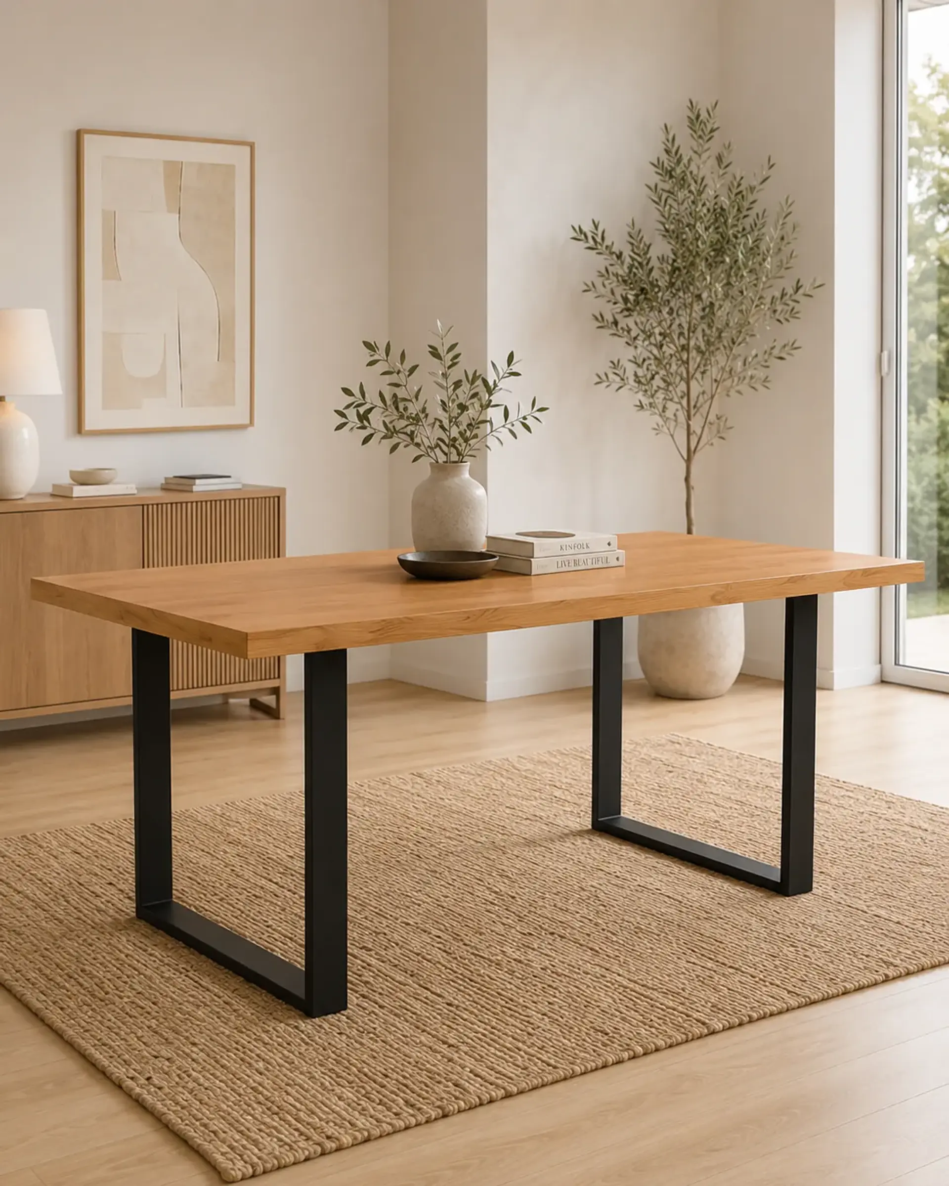 Mesa Rectangular Industrial Madera 1