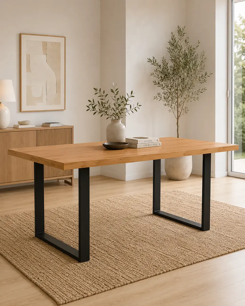 Mesa Rectangular Industrial Madera 1