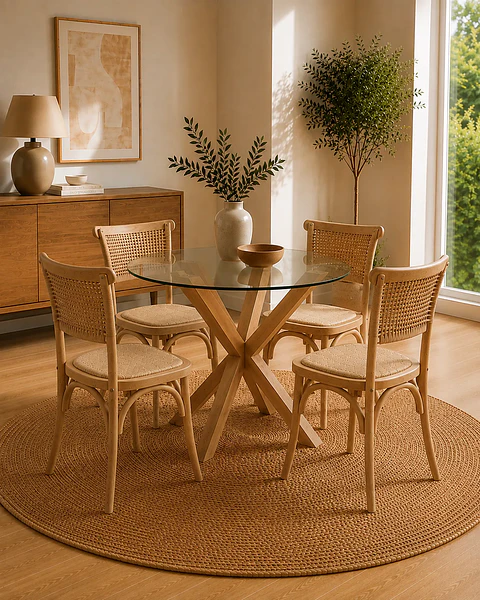 Comedor Redondo Madrid Sillas Crossback Madera