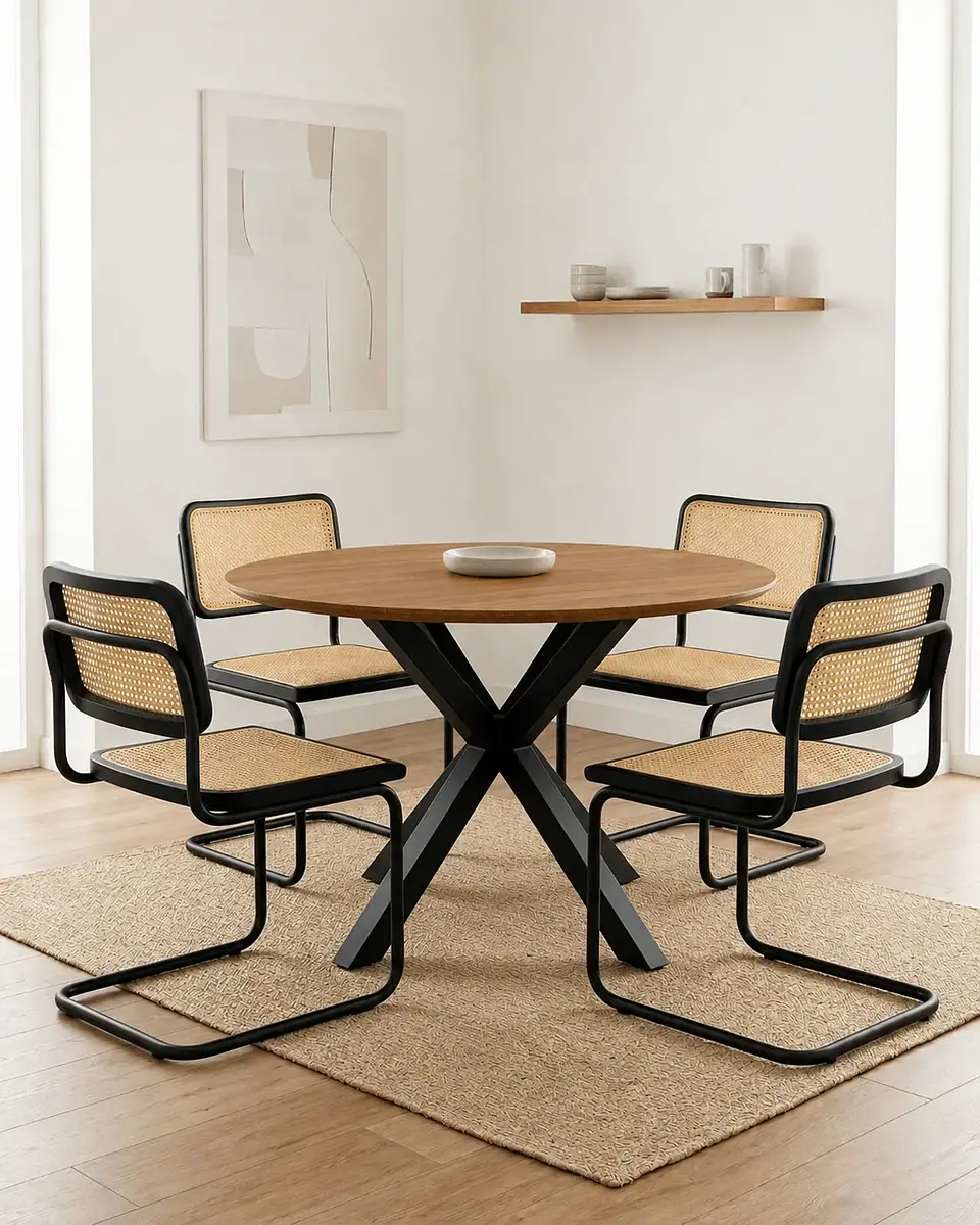 Comedor Redondo Madrid con Sillas Breuer Ratán 3