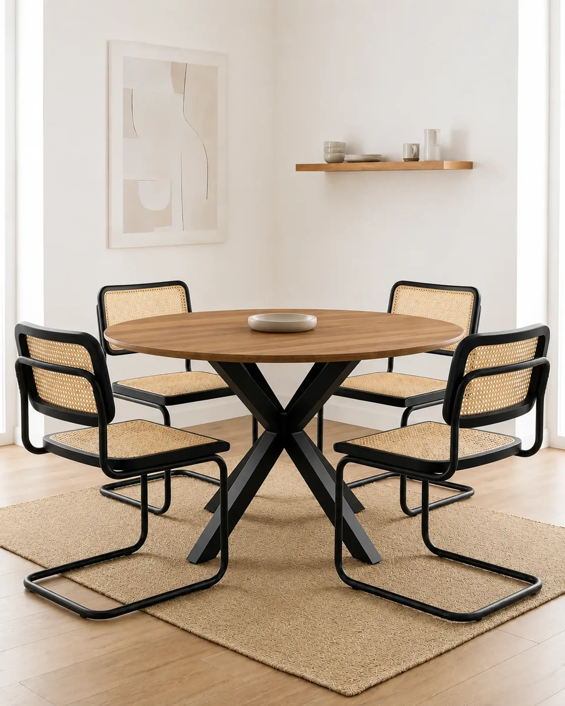 Comedor Redondo Madrid con Sillas Breuer Ratán 7