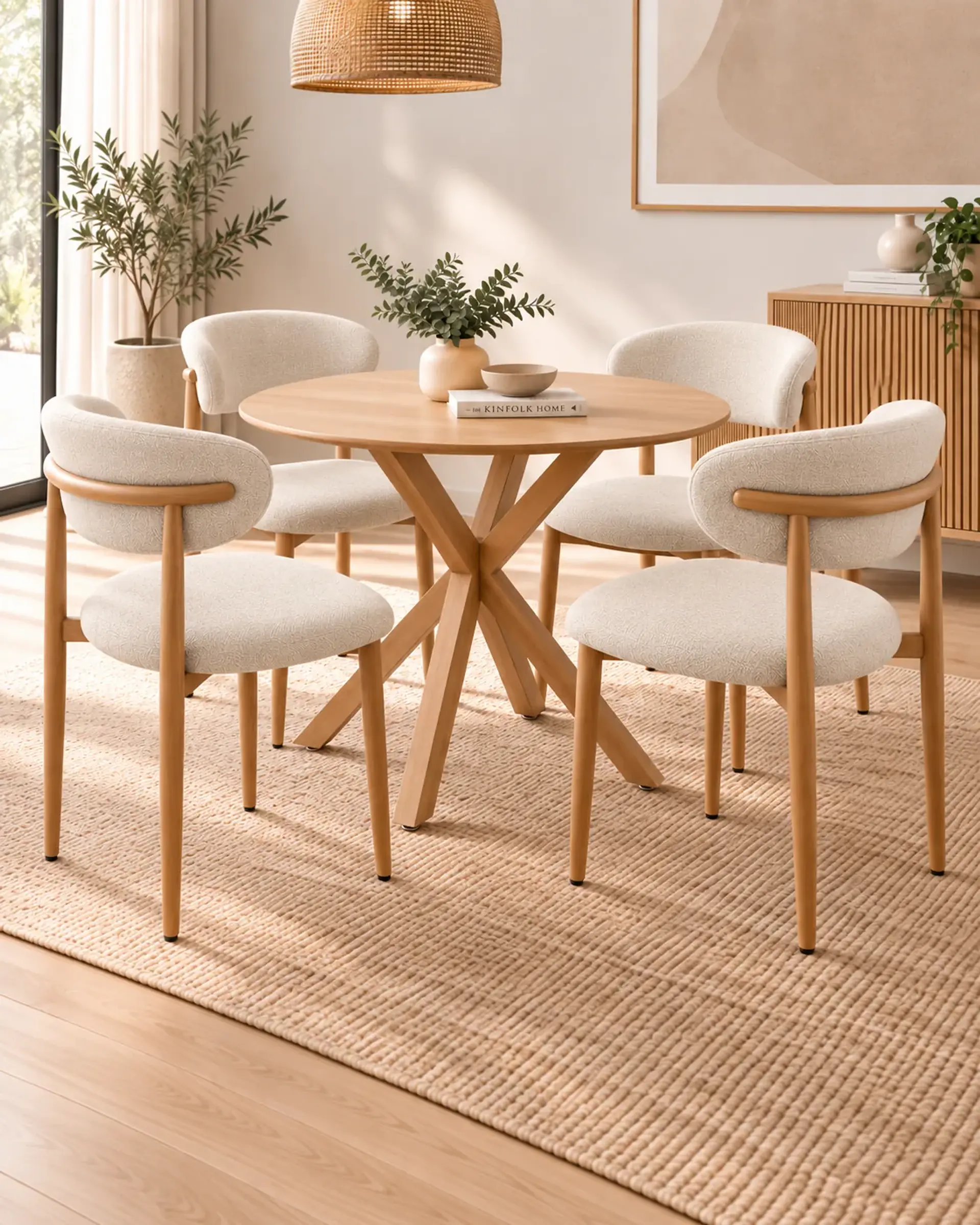 Comedor Redondo Madrid con Silla Amanda 2