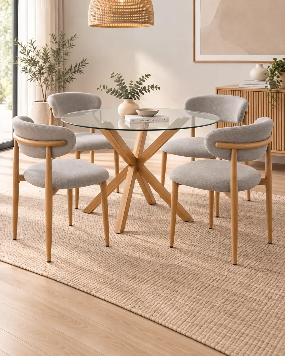 Comedor Redondo Madrid con Silla Amanda 6