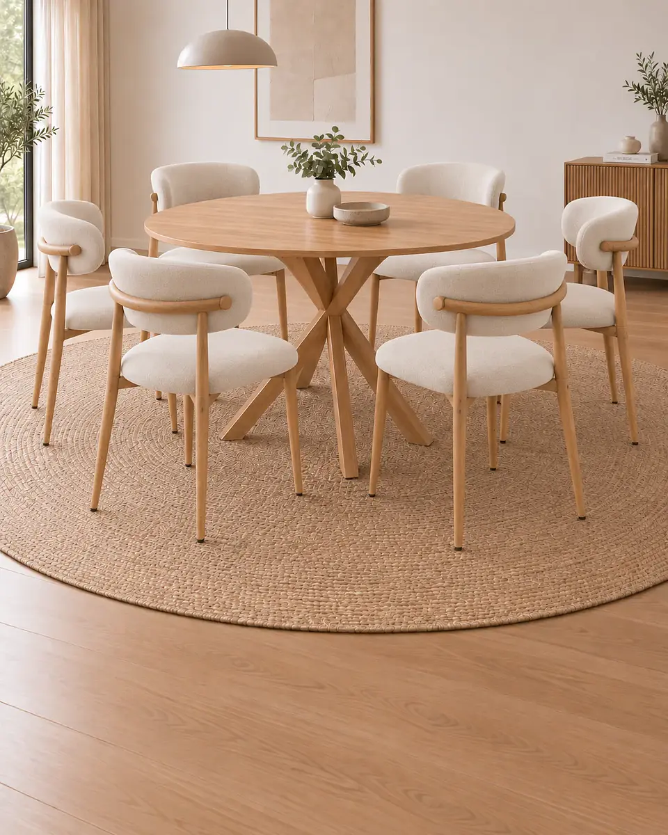 Comedor Redondo Madrid con Silla Amanda 10