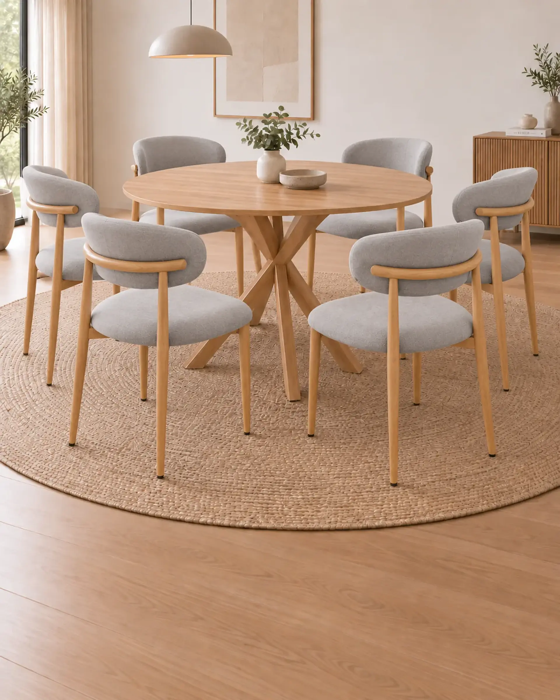 Comedor Redondo Madrid con Silla Amanda 12