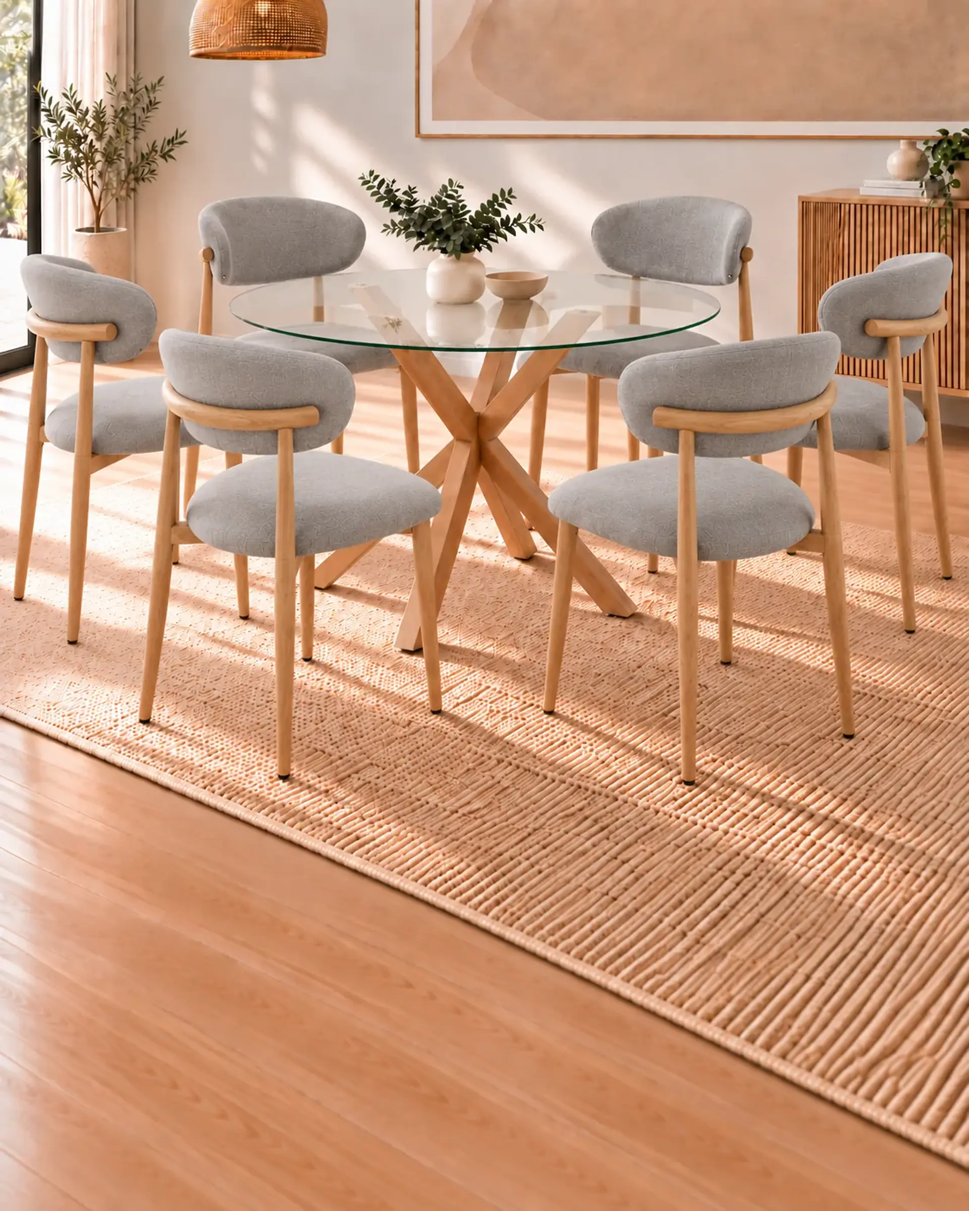 Comedor Redondo Madrid con Silla Amanda 13