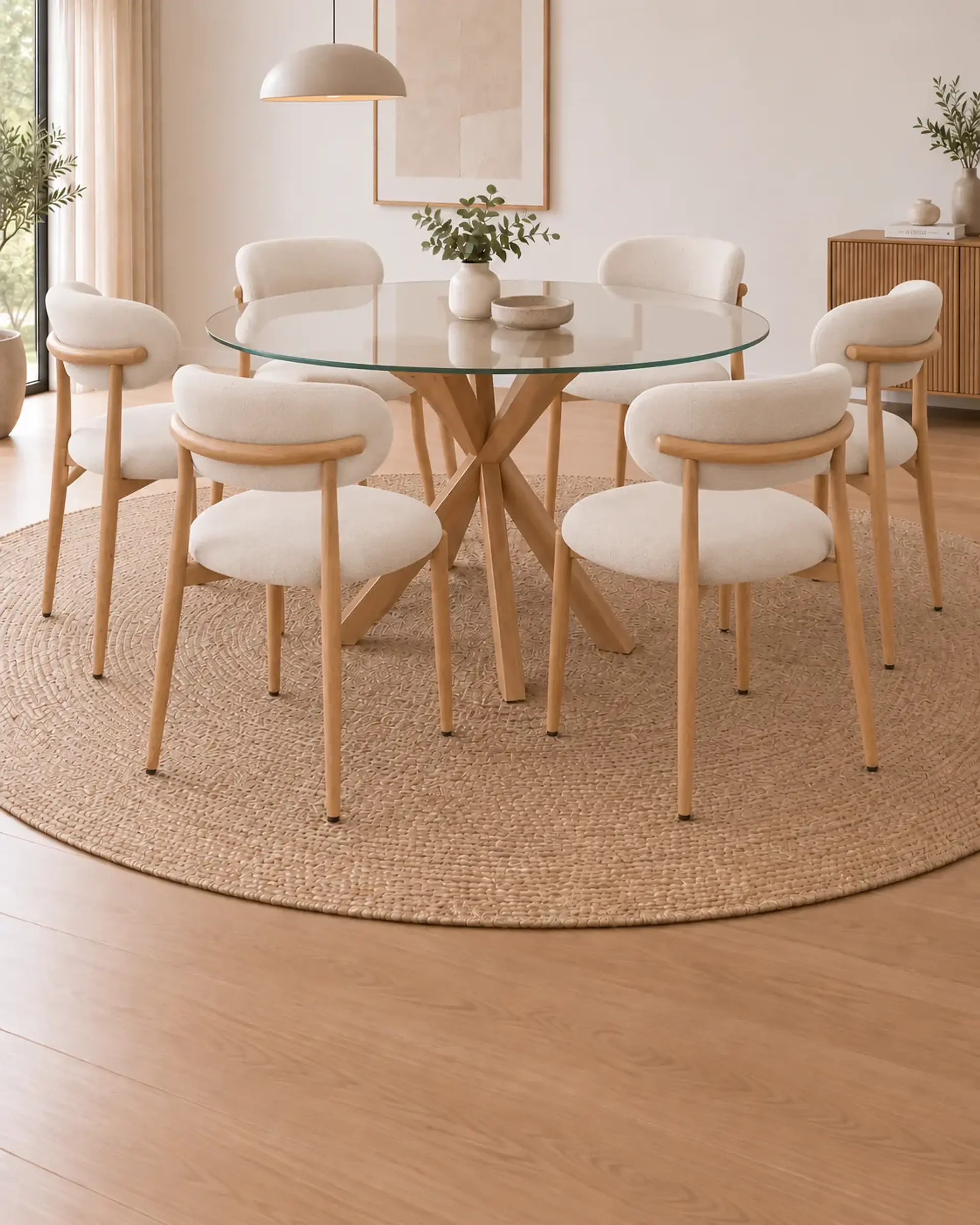 Comedor Redondo Madrid con Silla Amanda 11