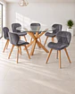 Comedor Redondo Vidrio Madrid con Sillas Radar Velvet - Miniatura 7