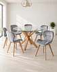 Comedor Redondo Vidrio Madrid con Sillas Radar Velvet - Miniatura 8
