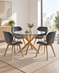 Comedor Redondo Vidrio Madrid con Sillas Radar Velvet - Miniatura 9