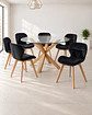 Comedor Redondo Vidrio Madrid con Sillas Radar Velvet - Miniatura 10