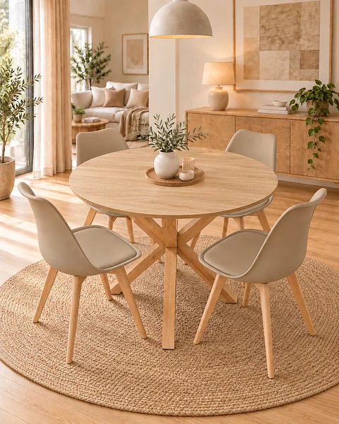 Comedor Redondo Madrid con Sillas Tulip