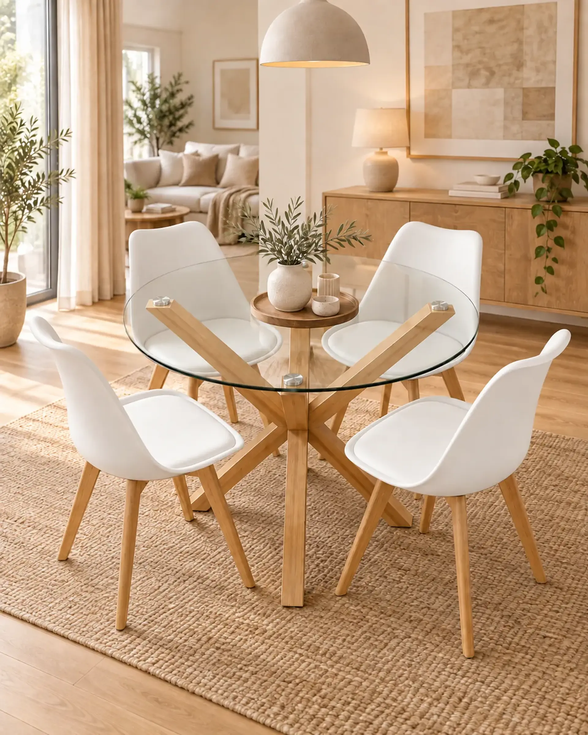 Comedor Redondo Madrid con Sillas Tulip 3