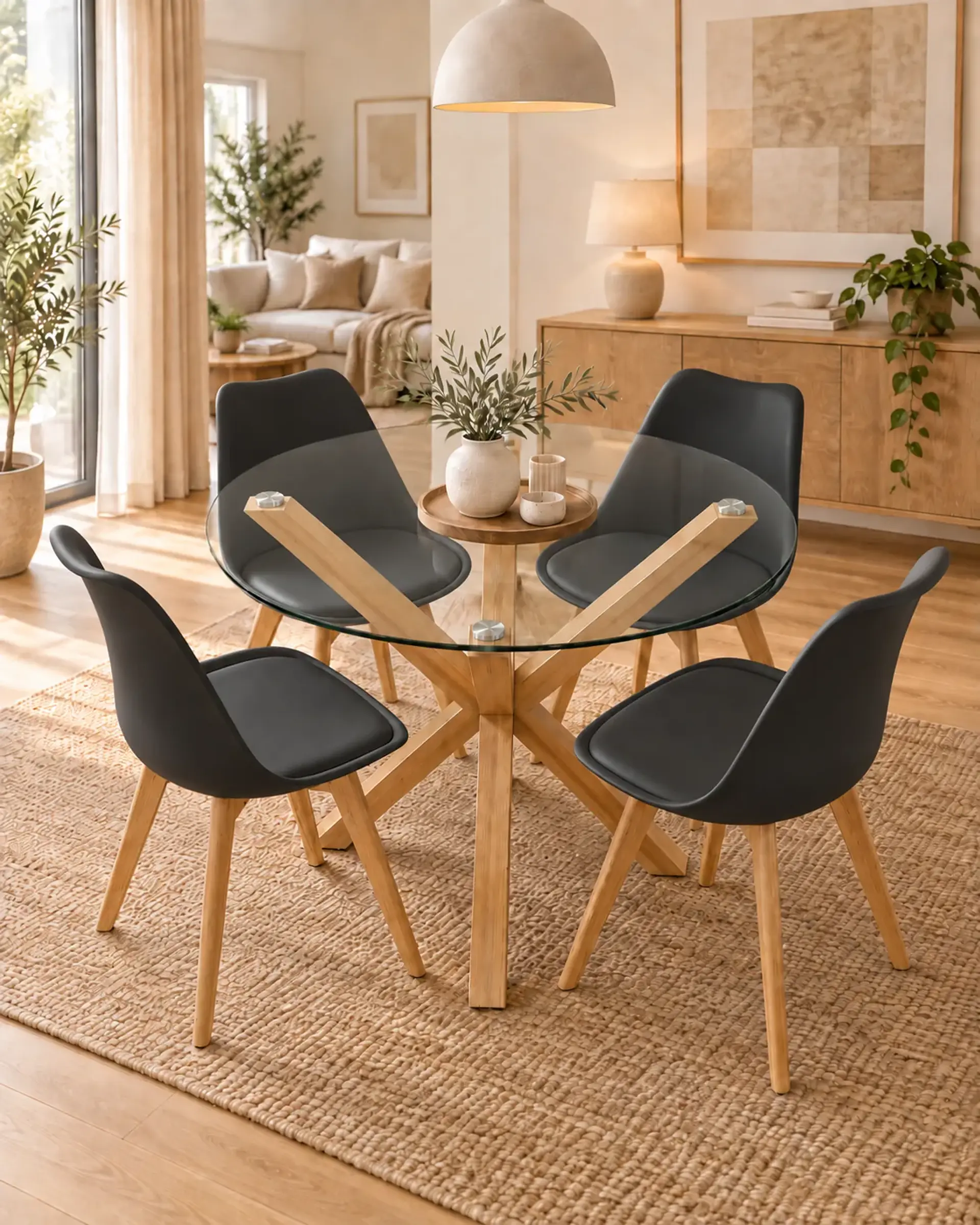 Comedor Redondo Madrid con Sillas Tulip 5