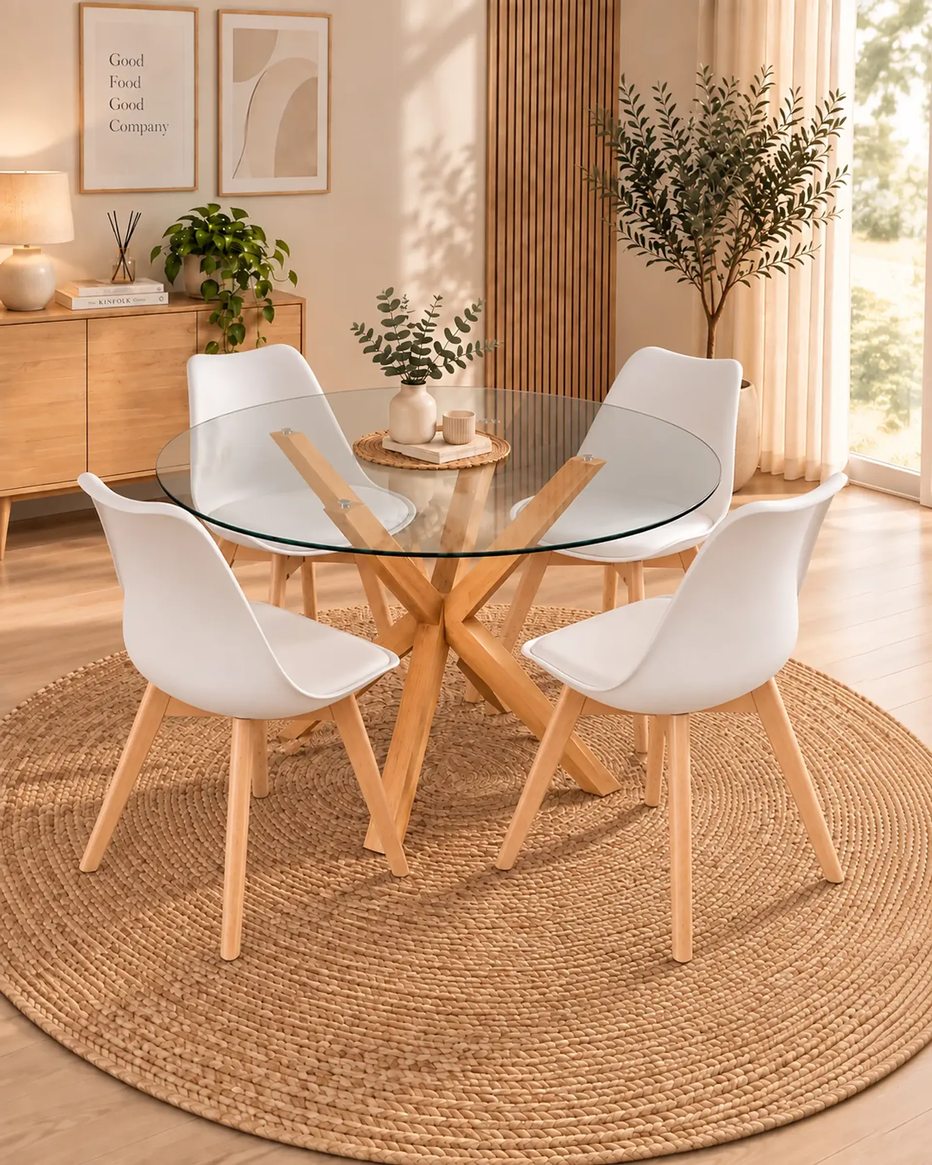 Comedor Redondo Madrid con Sillas Tulip 6