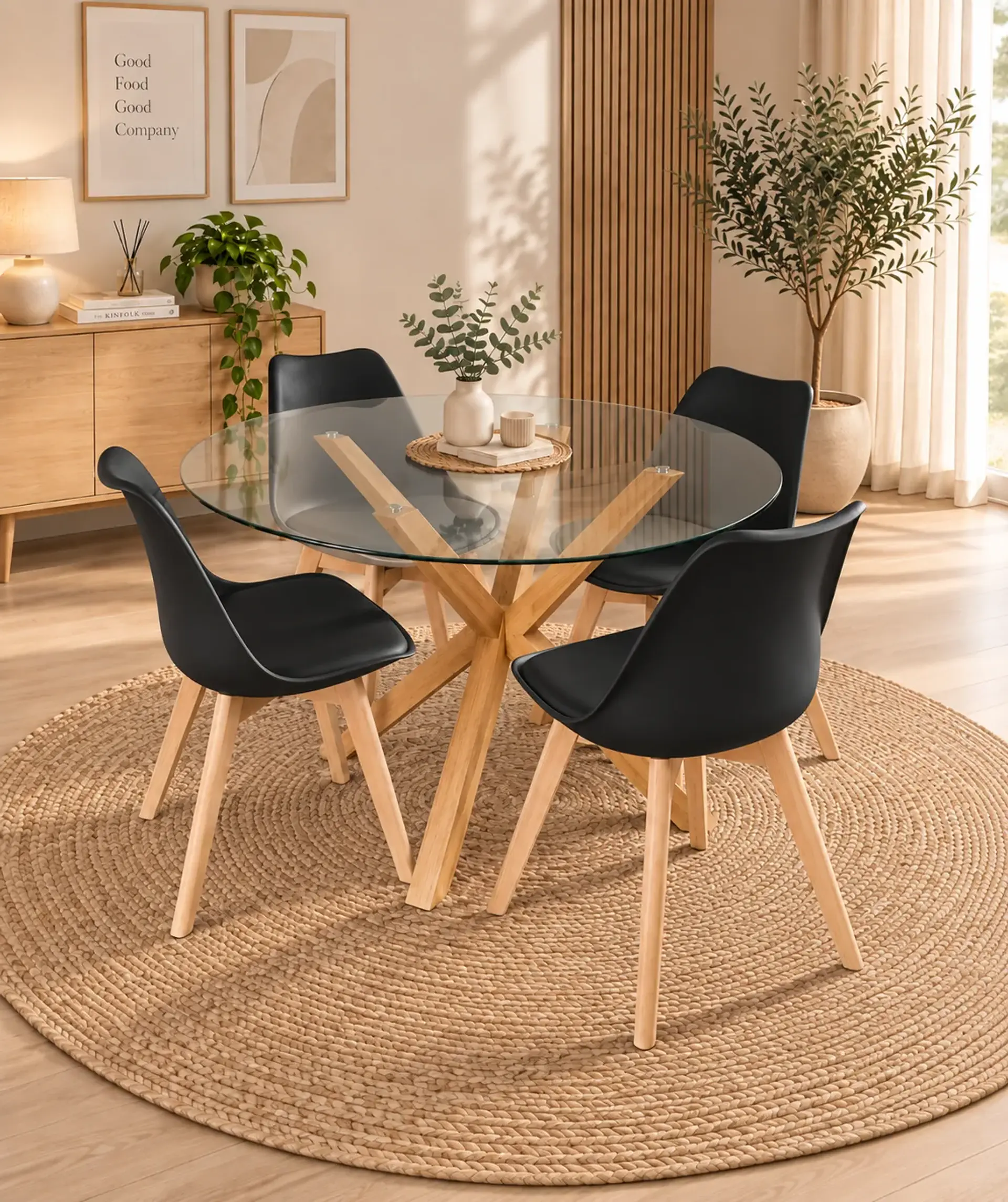 Comedor Redondo Madrid con Sillas Tulip 7