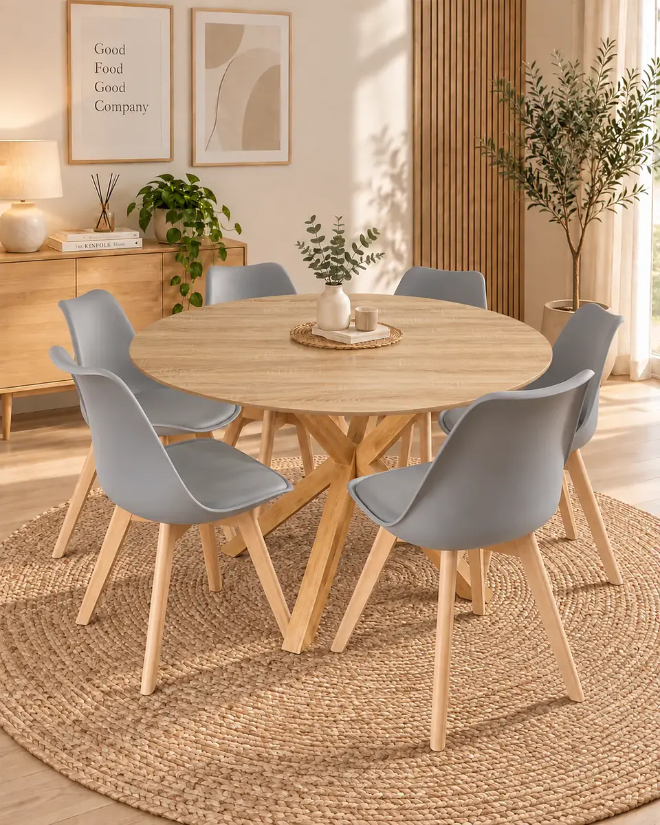 Comedor Redondo Madrid con Sillas Tulip 8