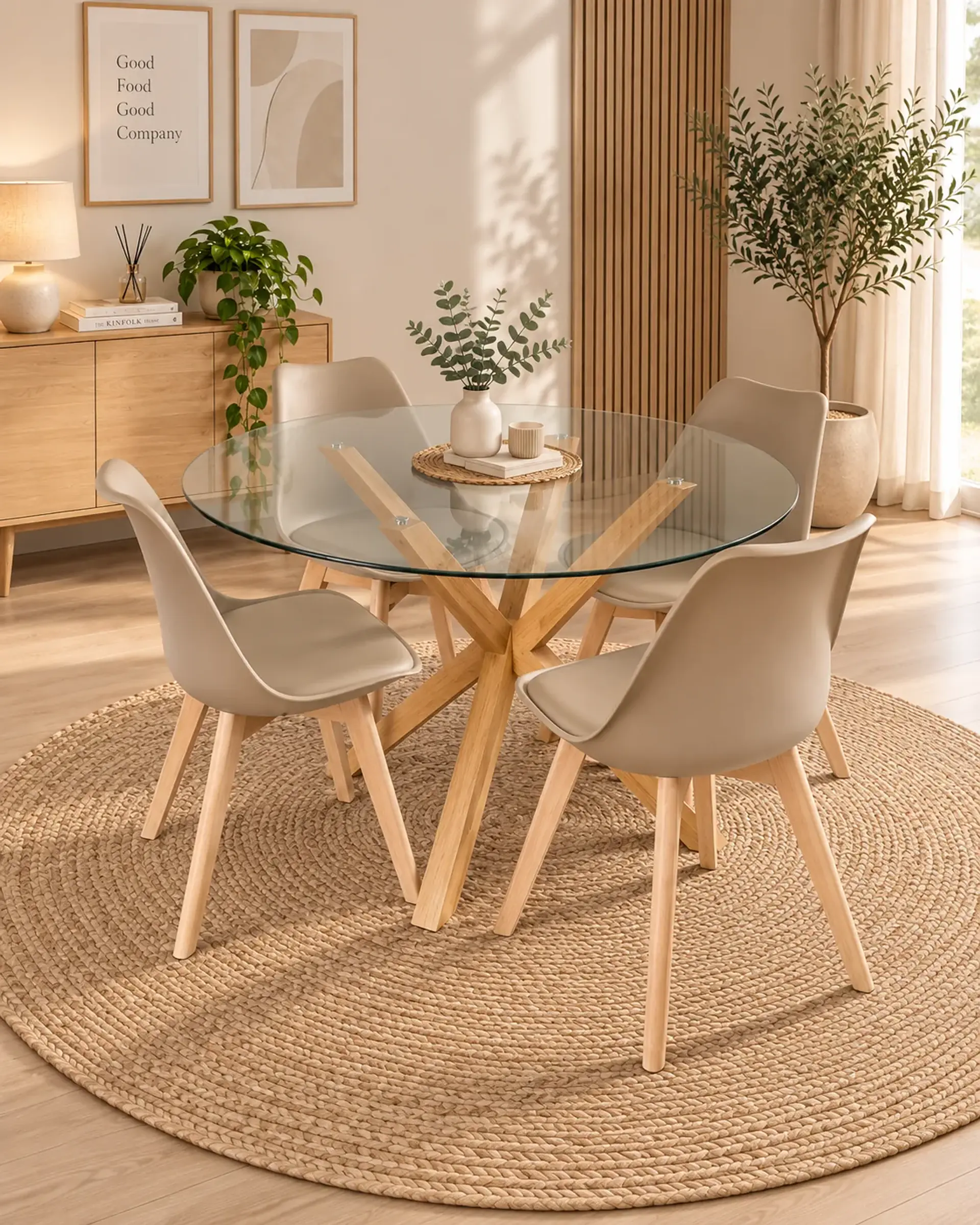Comedor Redondo Madrid con Sillas Tulip 10