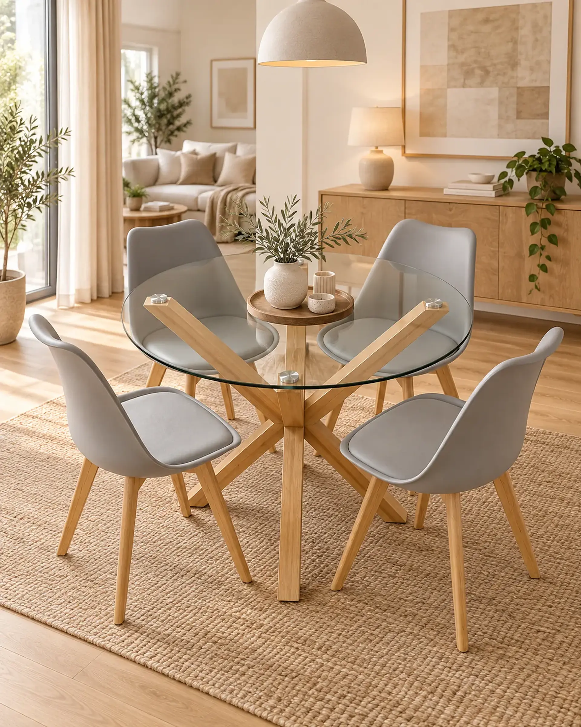 Comedor Redondo Madrid con Sillas Tulip 12