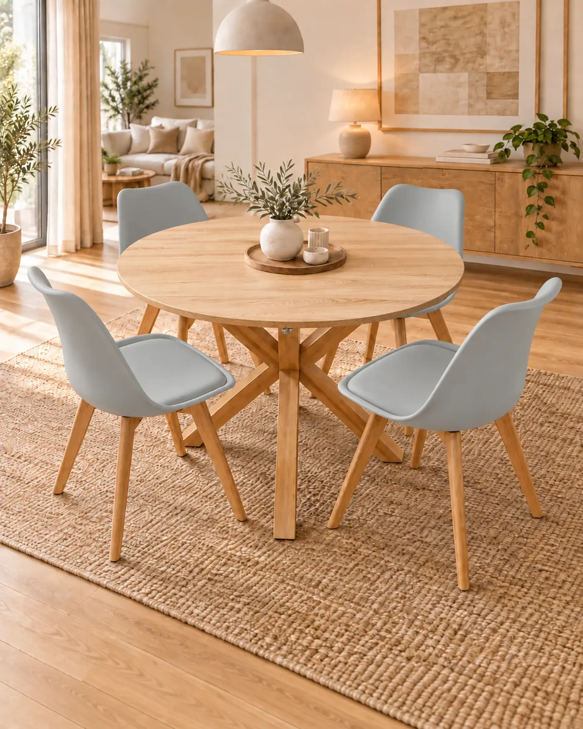Comedor Redondo Madrid con Sillas Tulip 13