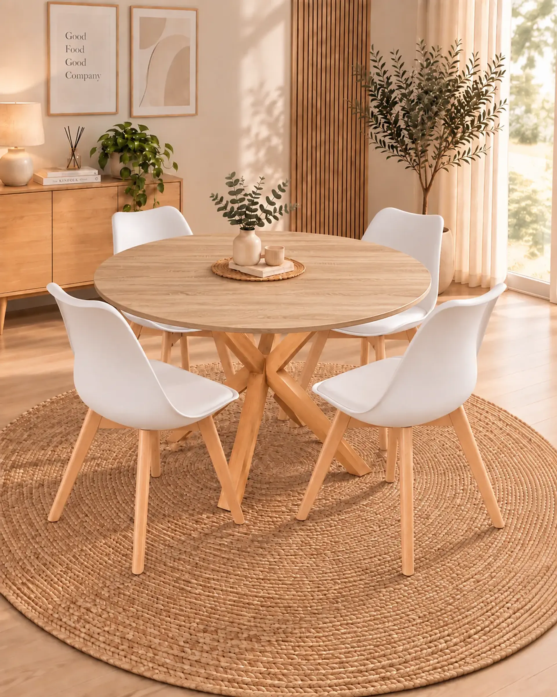 Comedor Redondo Madrid con Sillas Tulip 14