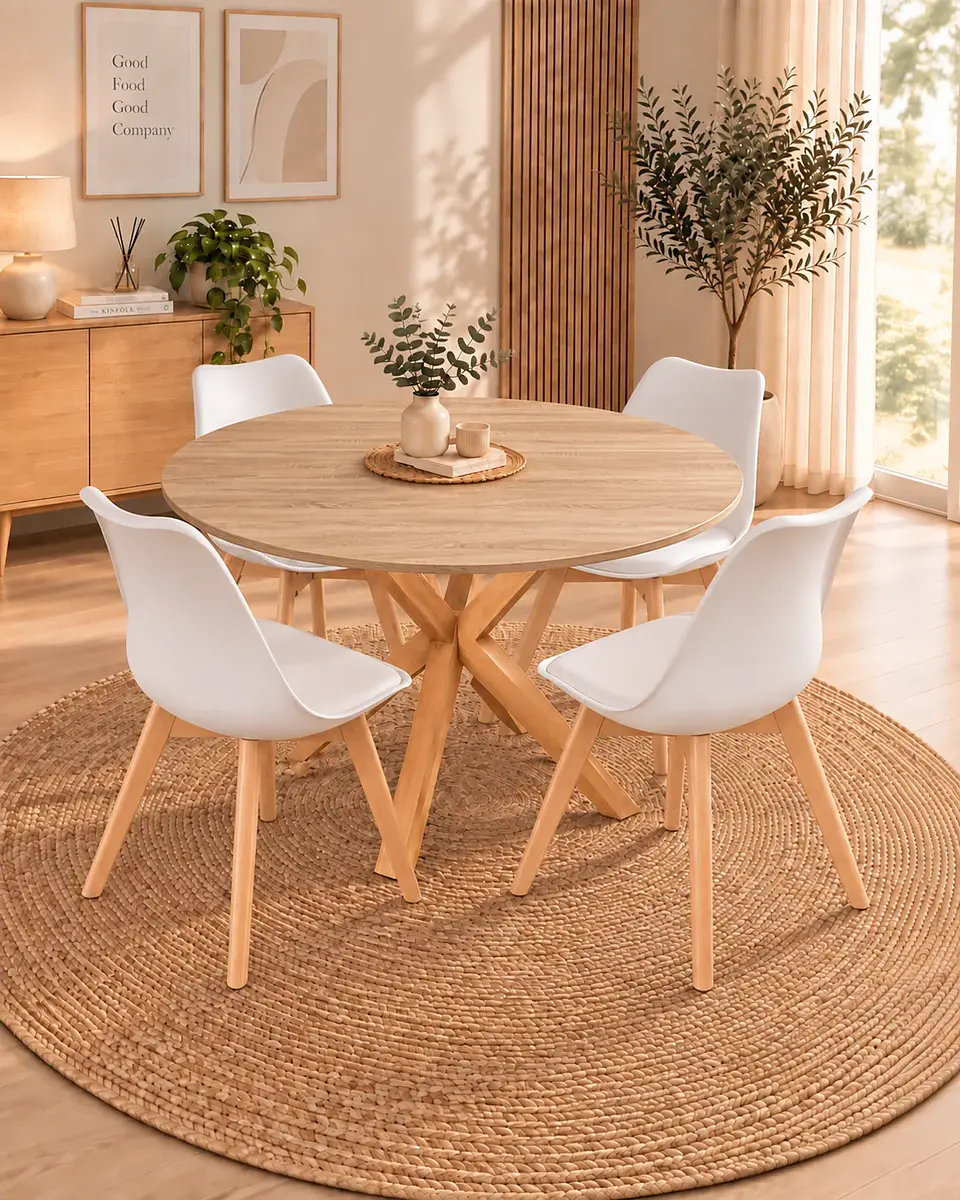 Comedor Redondo Madrid con Sillas Tulip 14