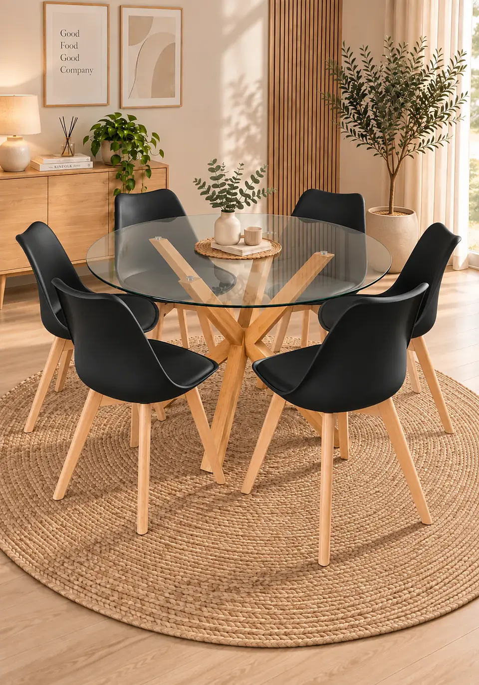 Comedor Redondo Madrid con Sillas Tulip 15
