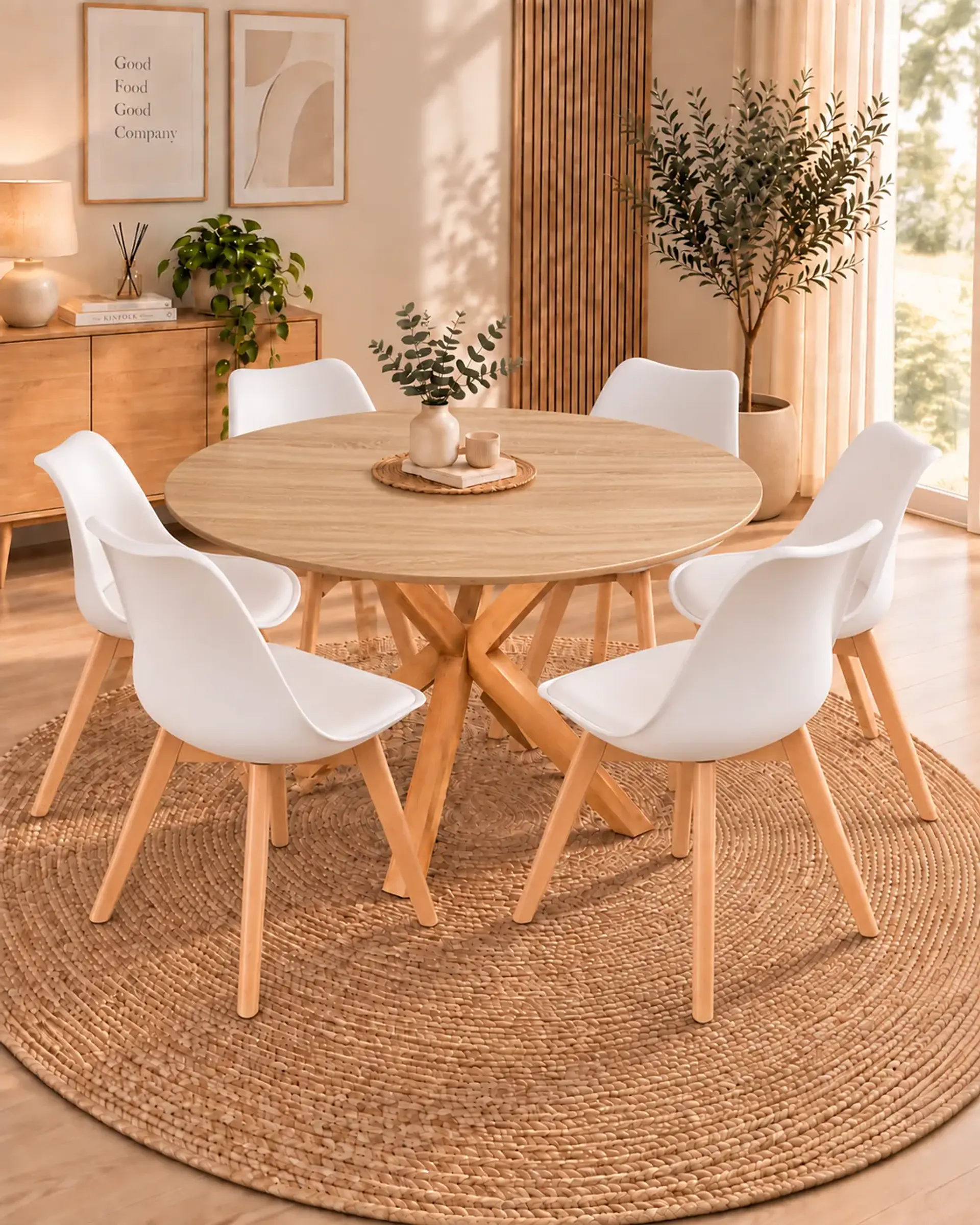 Comedor Redondo Madrid con Sillas Tulip 16