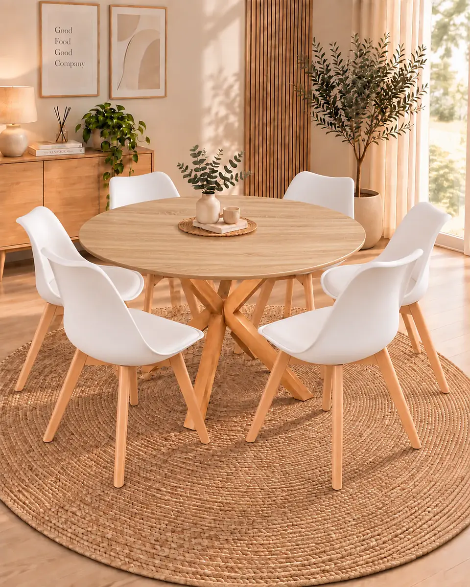 Comedor Redondo Madrid con Sillas Tulip 16