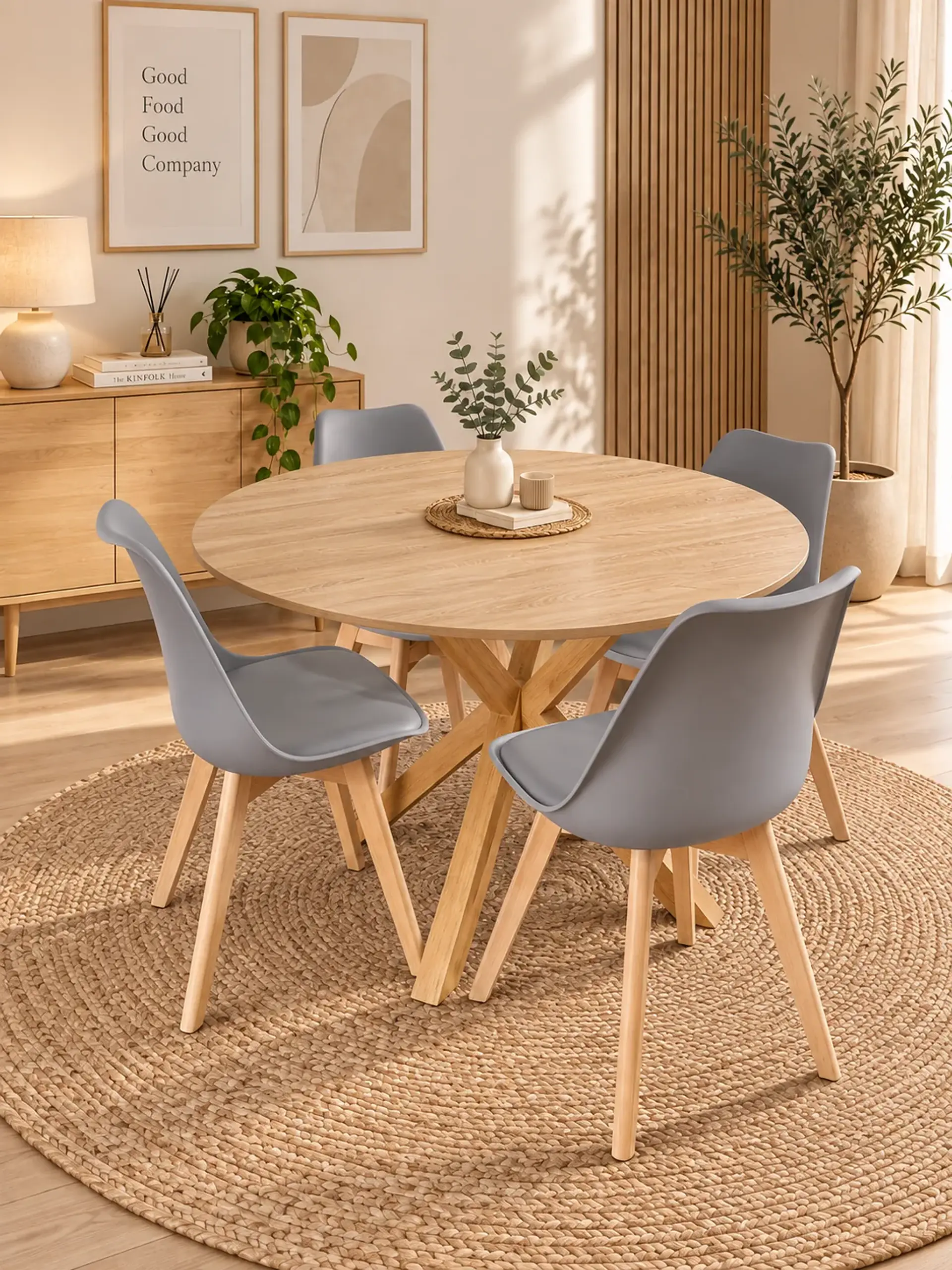 Comedor Redondo Madrid con Sillas Tulip 18