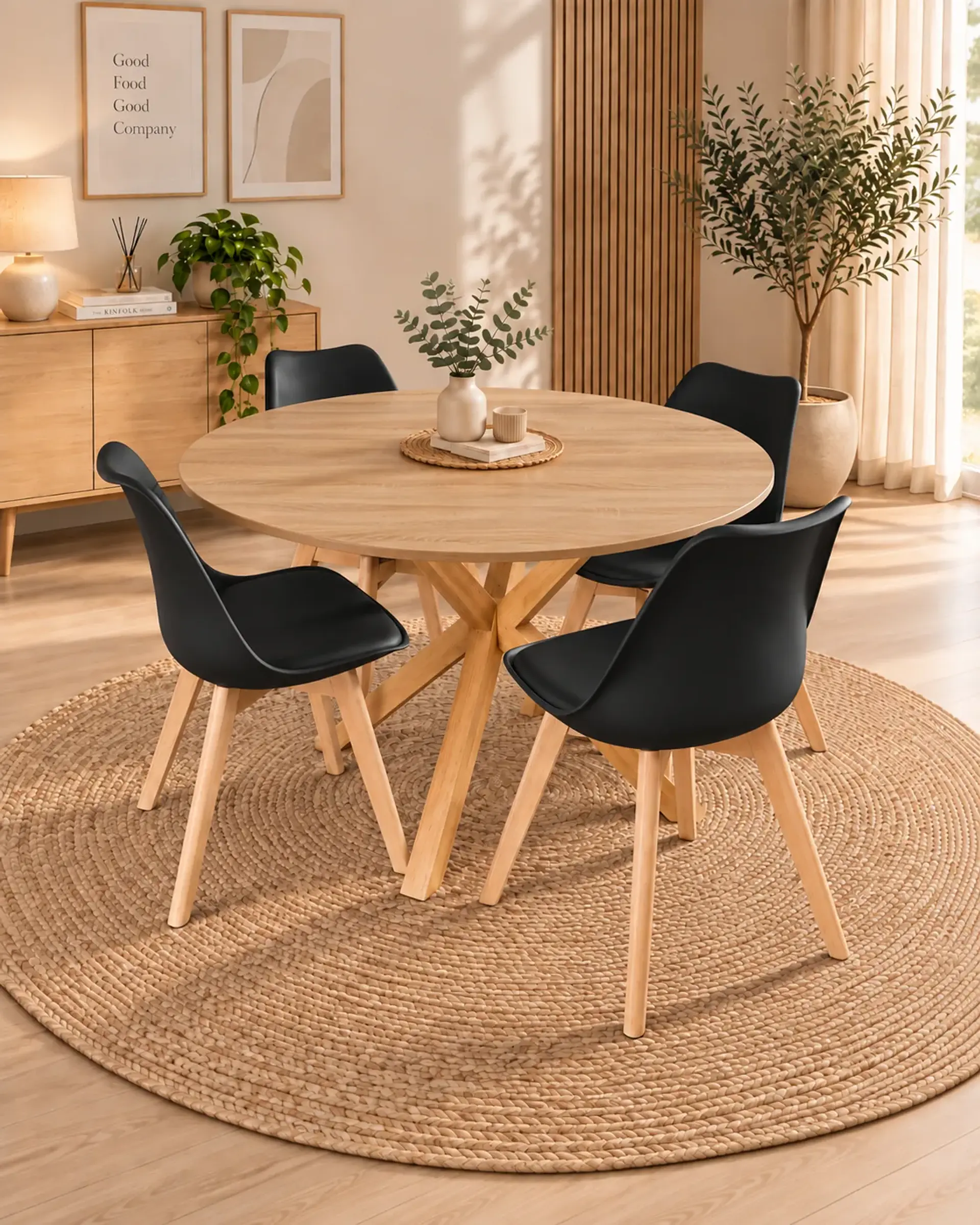 Comedor Redondo Madrid con Sillas Tulip 19