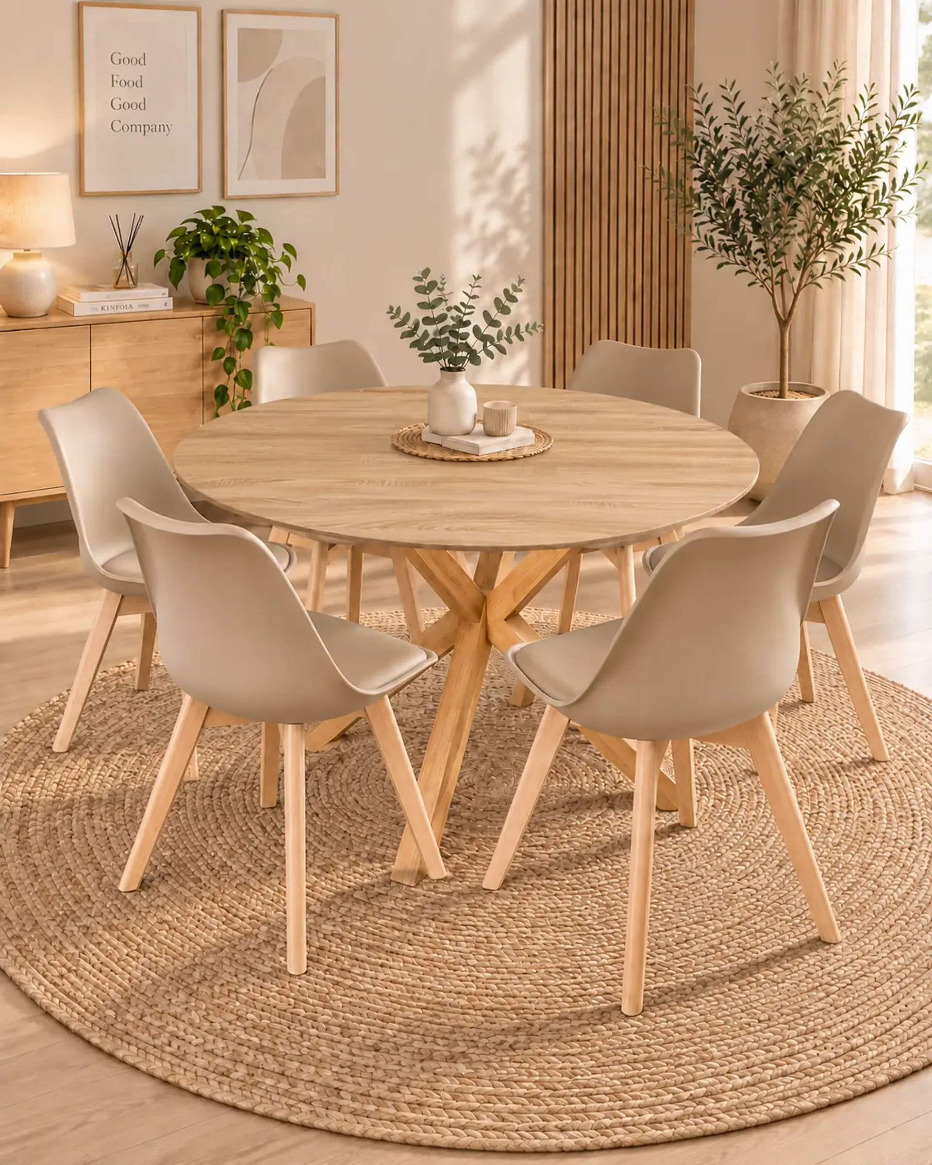 Comedor Redondo Madrid con Sillas Tulip 20