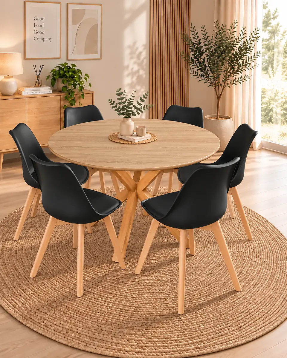 Comedor Redondo Madrid con Sillas Tulip 21